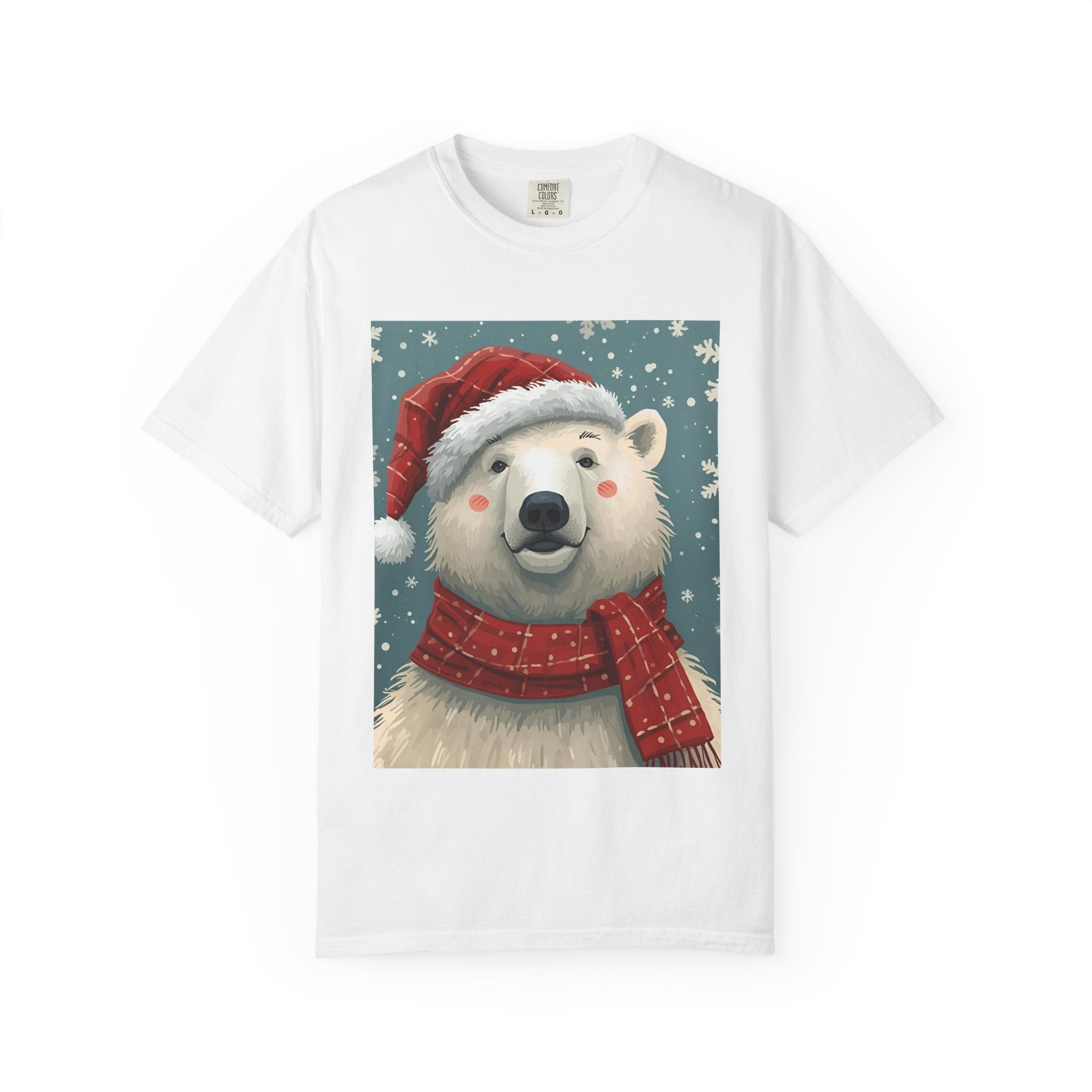 Festive Polar Bear T-Shirt, Christmas Tee, Winter Apparel, Holiday Shirt, Gift Idea, Unisex Graphic Tee