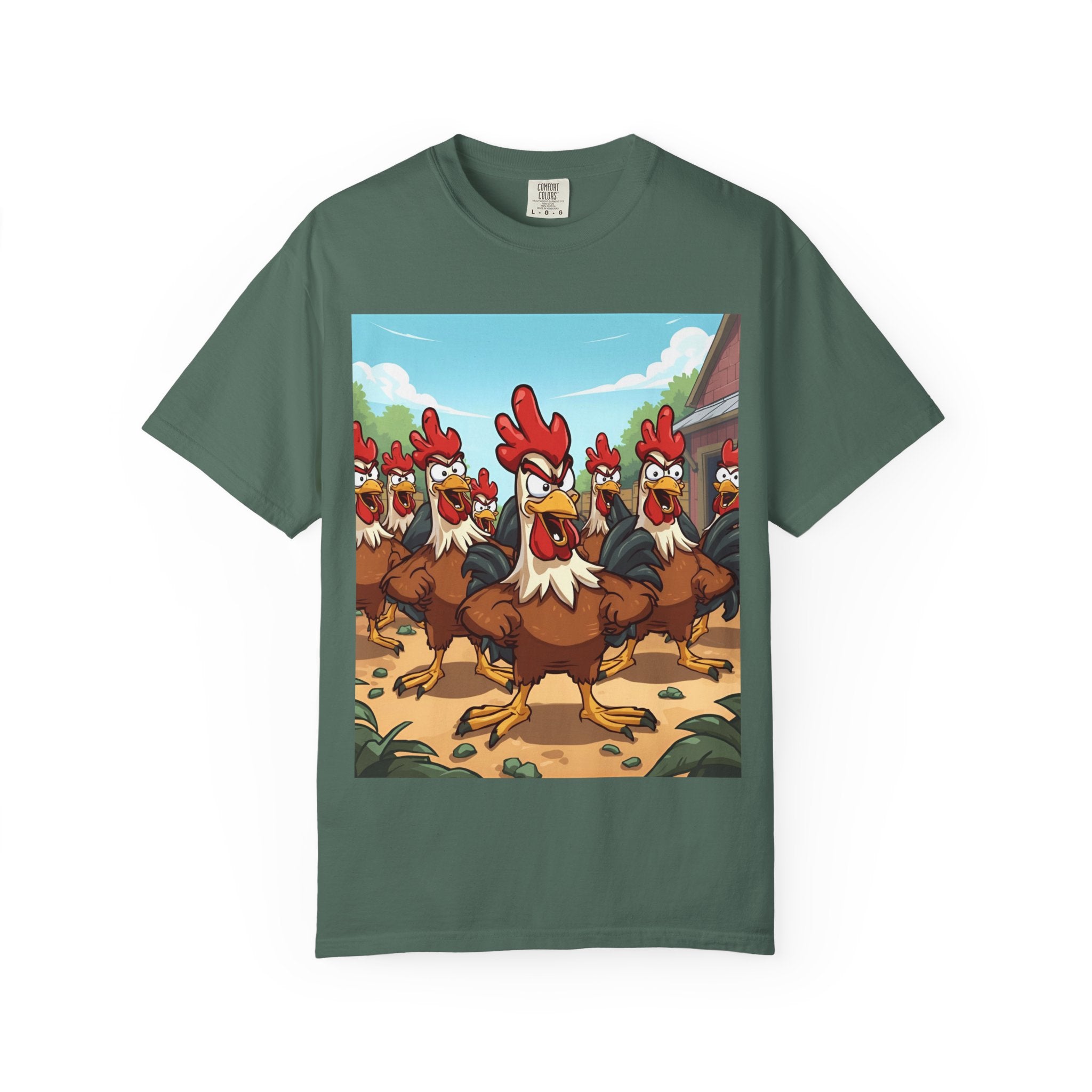 Funny Chicken Graphic Tee, Animated Rooster Shirt, Quirky Farm Animal Apparel, Gift for Chicken Lovers, Casual Wear for All