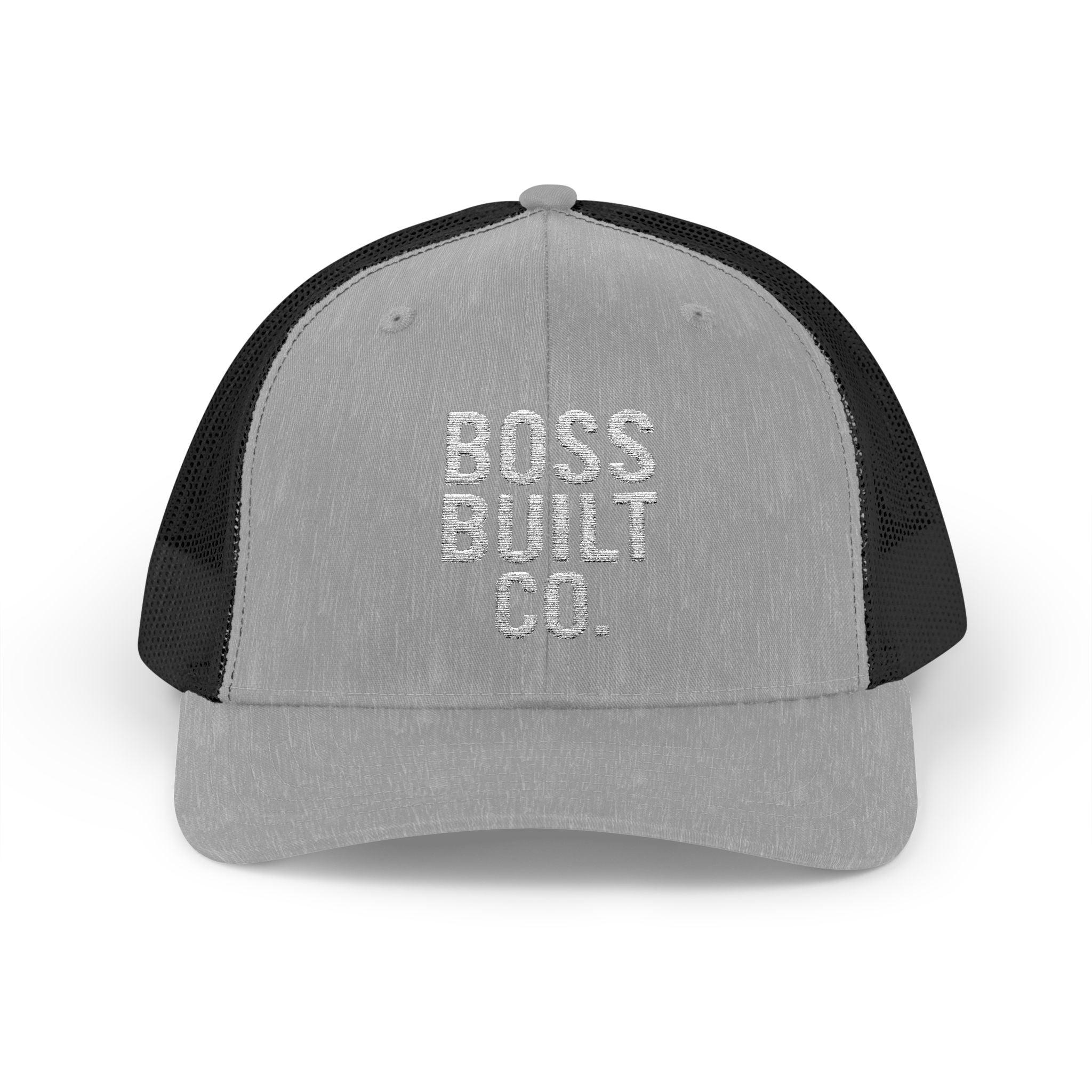 Boss Built Co. Trucker Hat — Vintage Distressed Snapback Cap for Builders & Makers