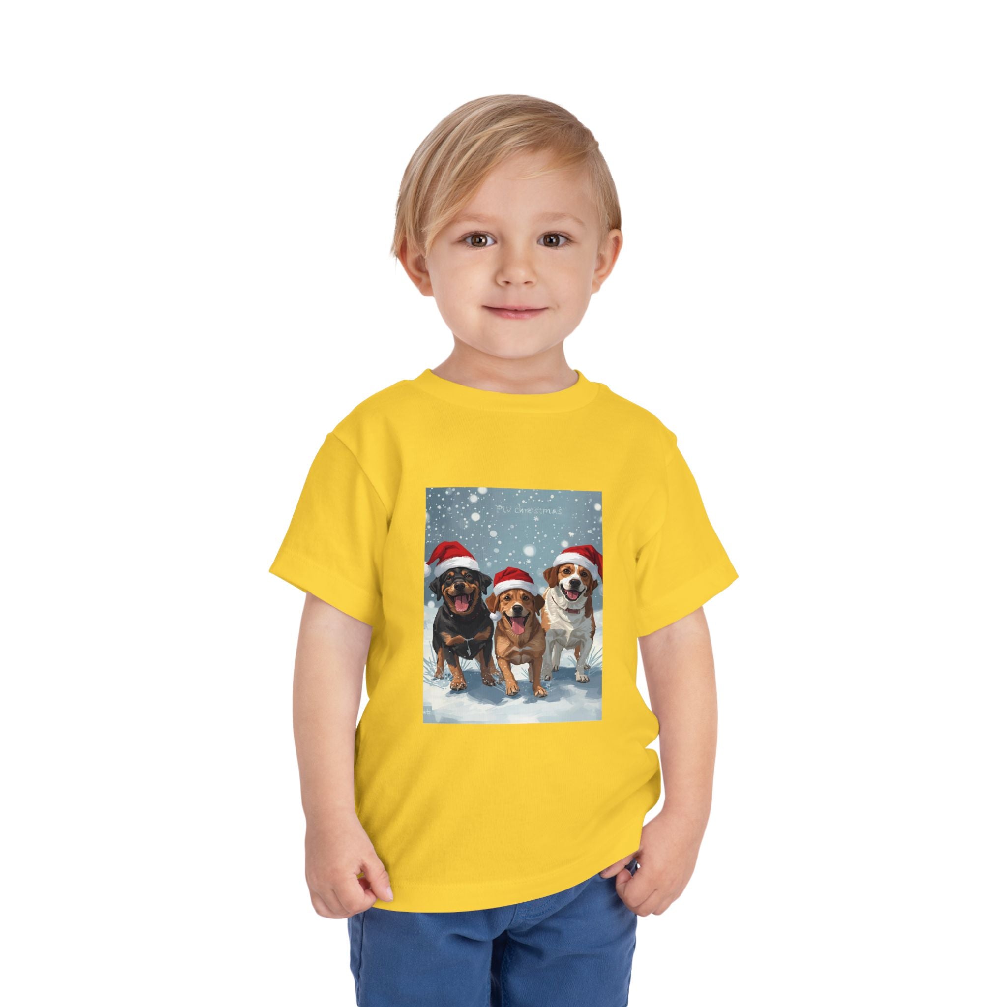 Cute Christmas Dogs Toddler Short Sleeve Tee