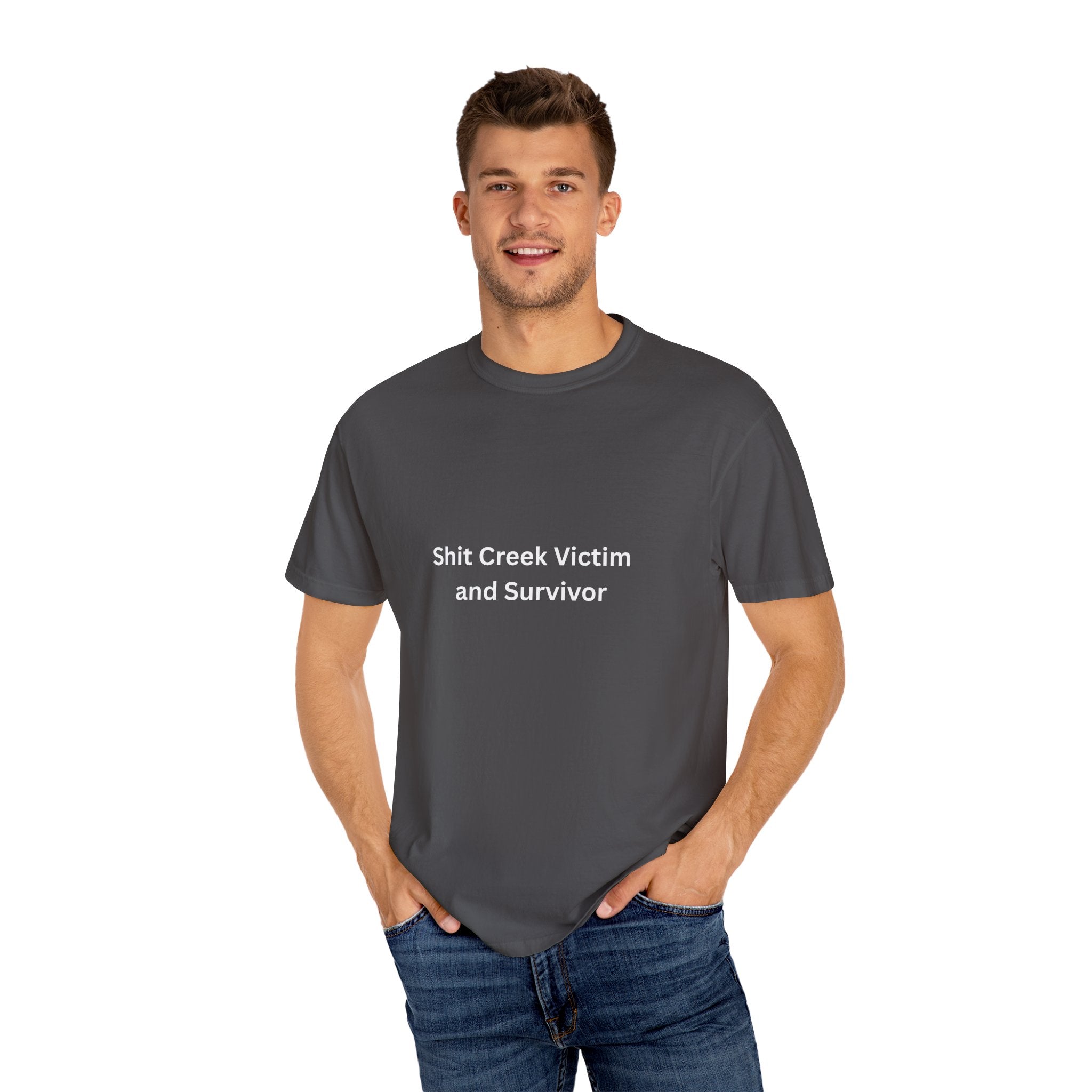 Shit Creek Survivor Garment-Dyed T-Shirt - Soft, Stylish, Perfect for Everyday Wear, Casual Outings, Gifts for Birthdays or Holidays