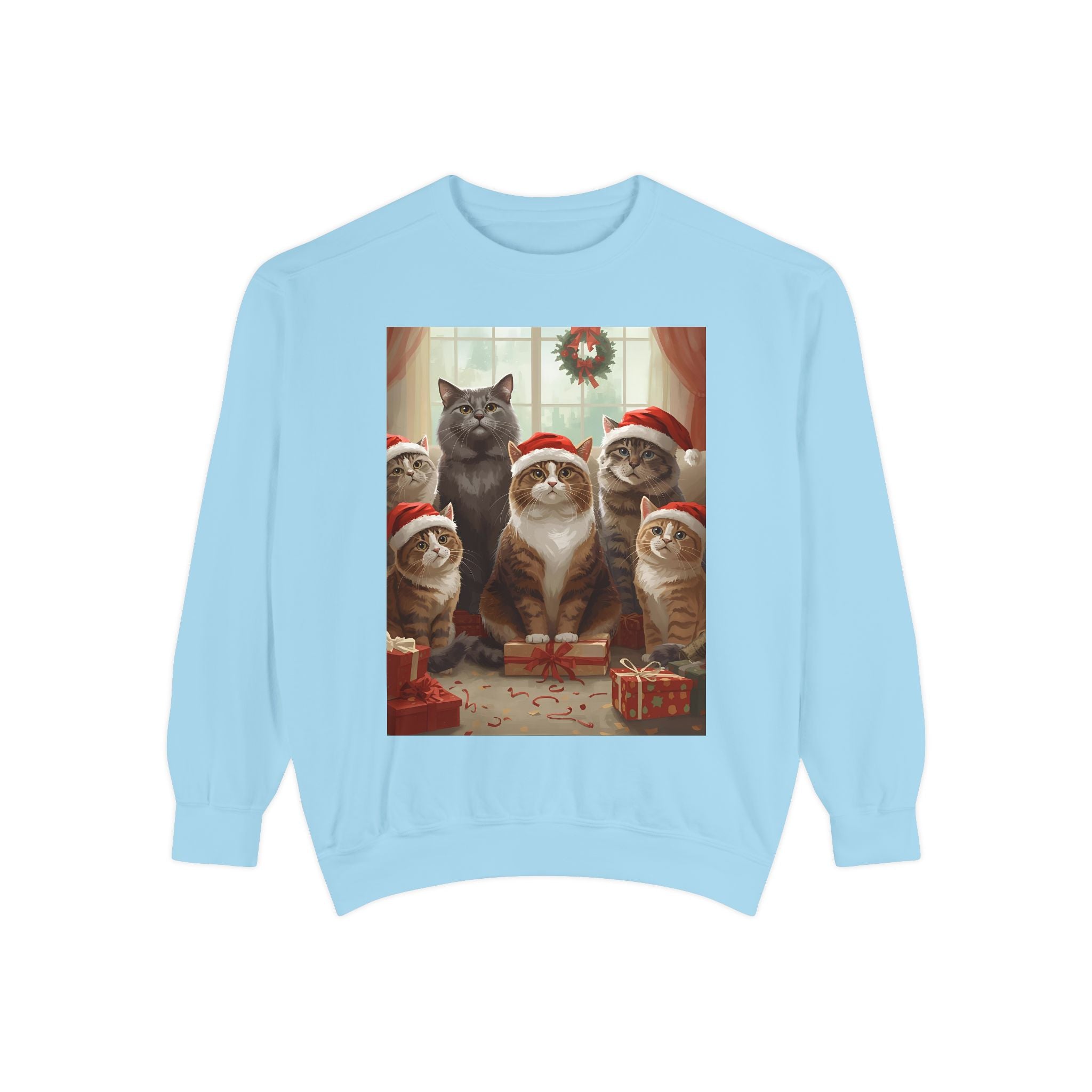 Cozy Holiday Cat Sweatshirt, Festive Sweatshirt for Cat Lovers, Christmas Gift for Pet Owners, Cute Cat Apparel, Winter Wardrobe Essential