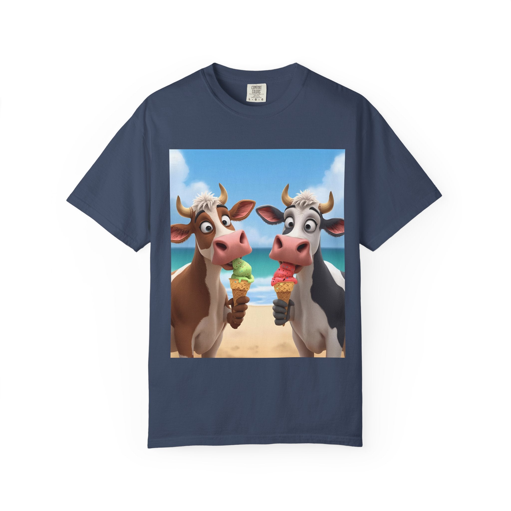 Beachy Cow Unisex Garment-Dyed T-shirt