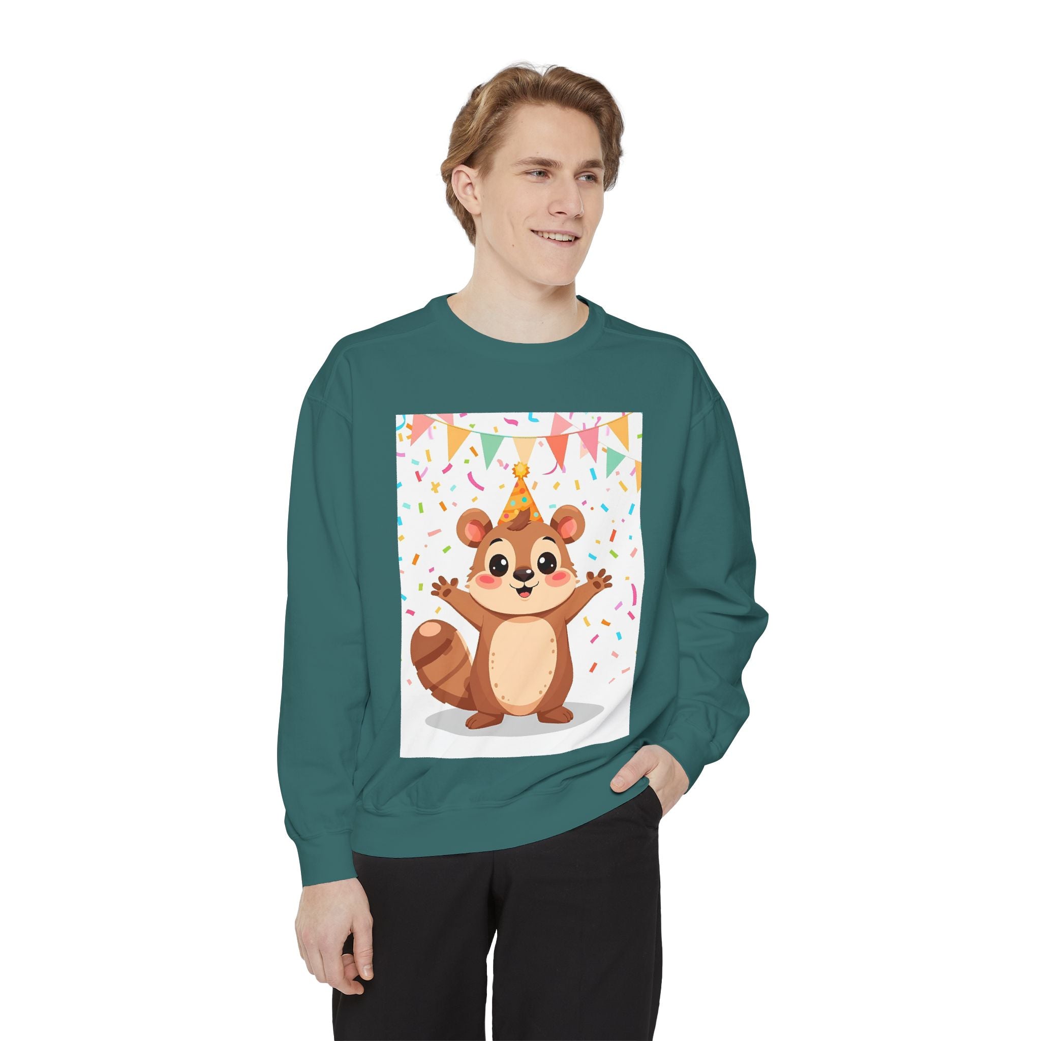 Party Animal With Squirl Unisex Garment-Dyed Sweatshirt