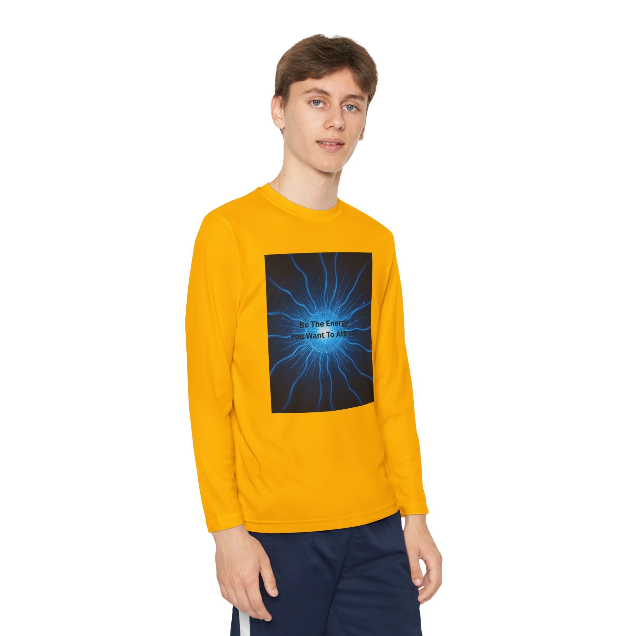Be The Energy You Want To Attract Youth Long Sleeve Competitor Tee