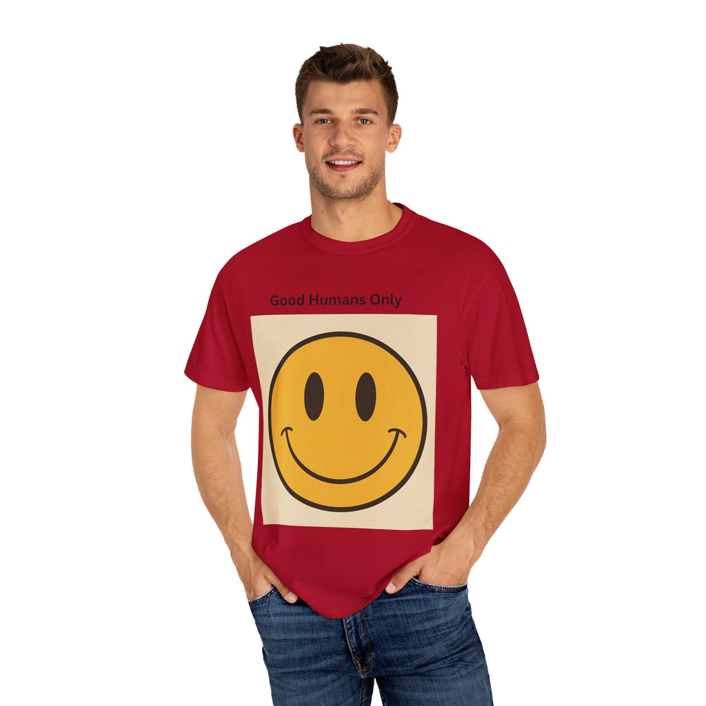 Smiley Face Good Humans Only T-Shirt, Unisex Smiley Tee, Cute Graphic Shirt, Casual Wear, Gift for Friends, Positive Vibes Clothing