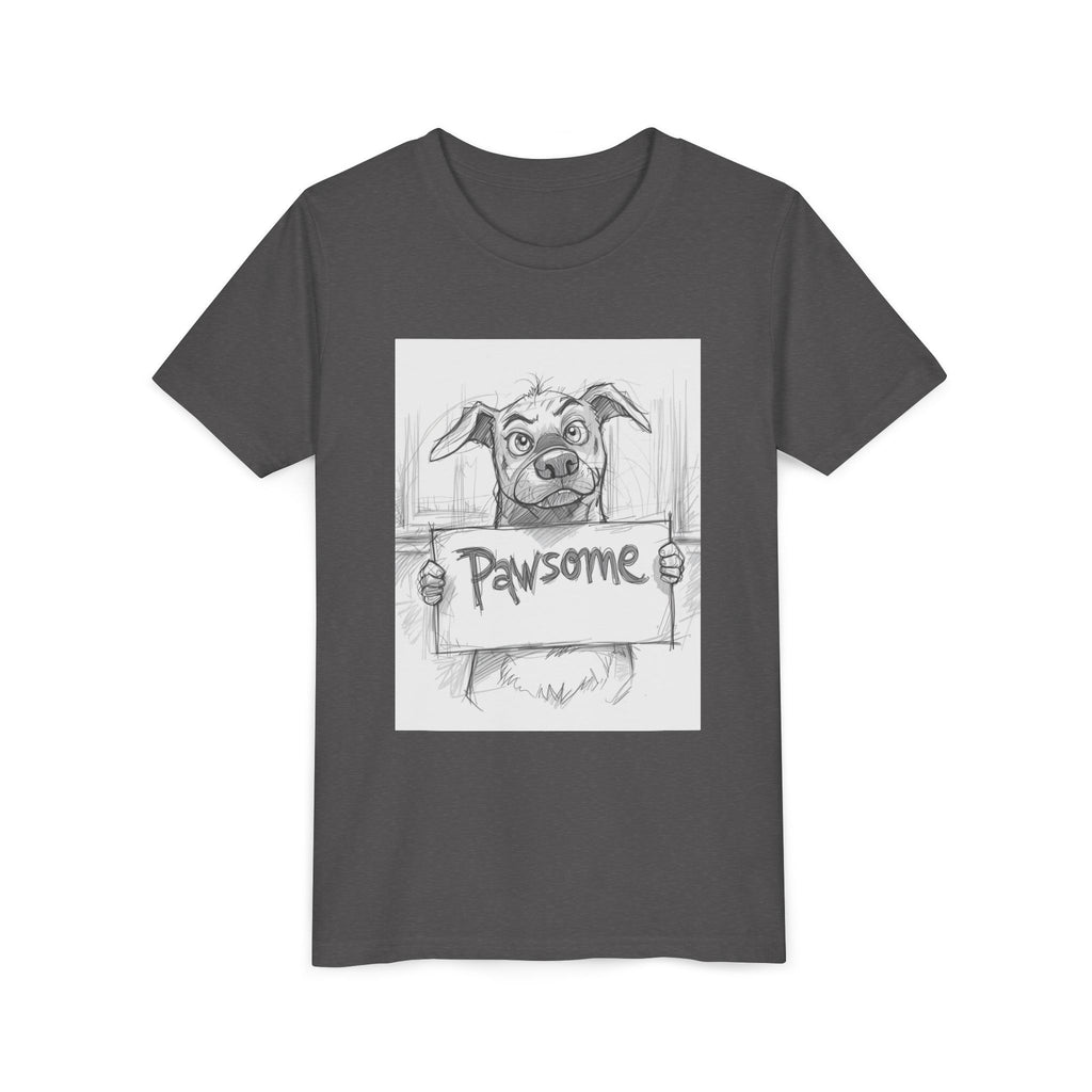 Pawsome Youth Tee - Adorable Dog Design, Gift for Animal Lovers, Birthday, Back to School, Fun Pet Shirt, Kids' Fashion