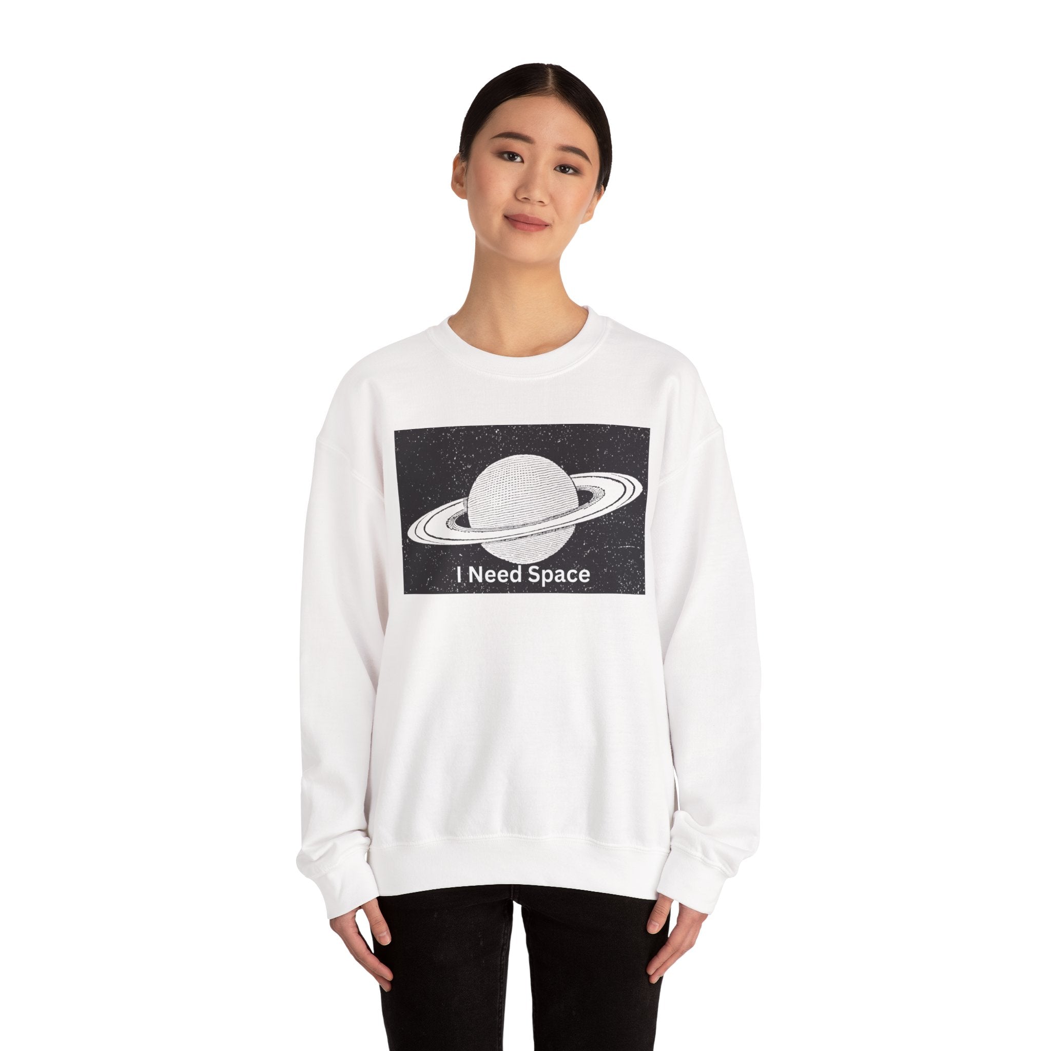Cosmic Space Sweatshirt, I Need Space Crewneck, Unisex Fashion, Planetary Gift, Galaxy Lover Gift, Relaxed Fit Pullover