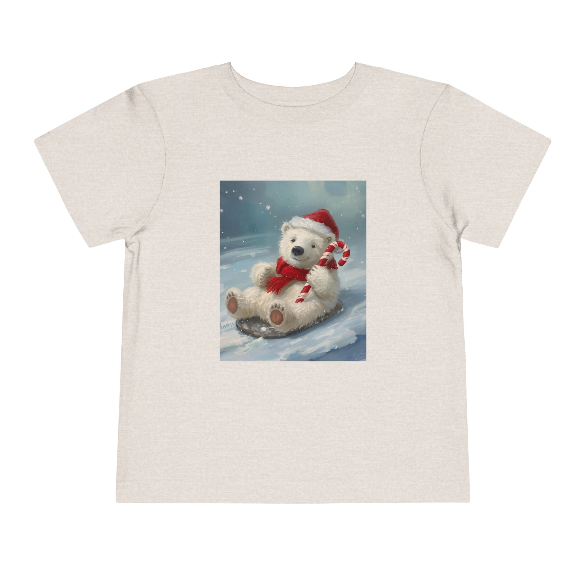 Cute Christmas Bear Toddler Short Sleeve Tee