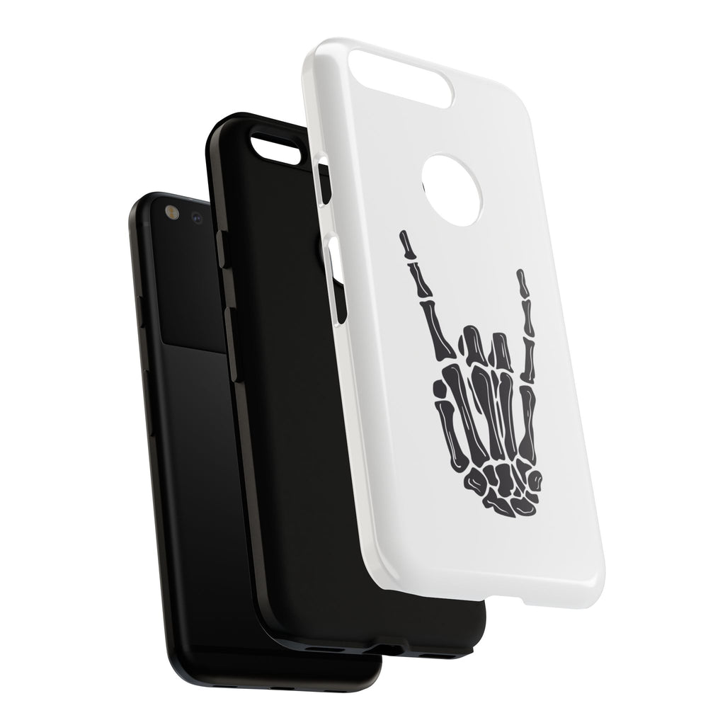 Rock On Skeleton Phone Case, Edgy Phone Cover, Tough Cases for Music Lovers, Halloween Accessories, Gifts for Him