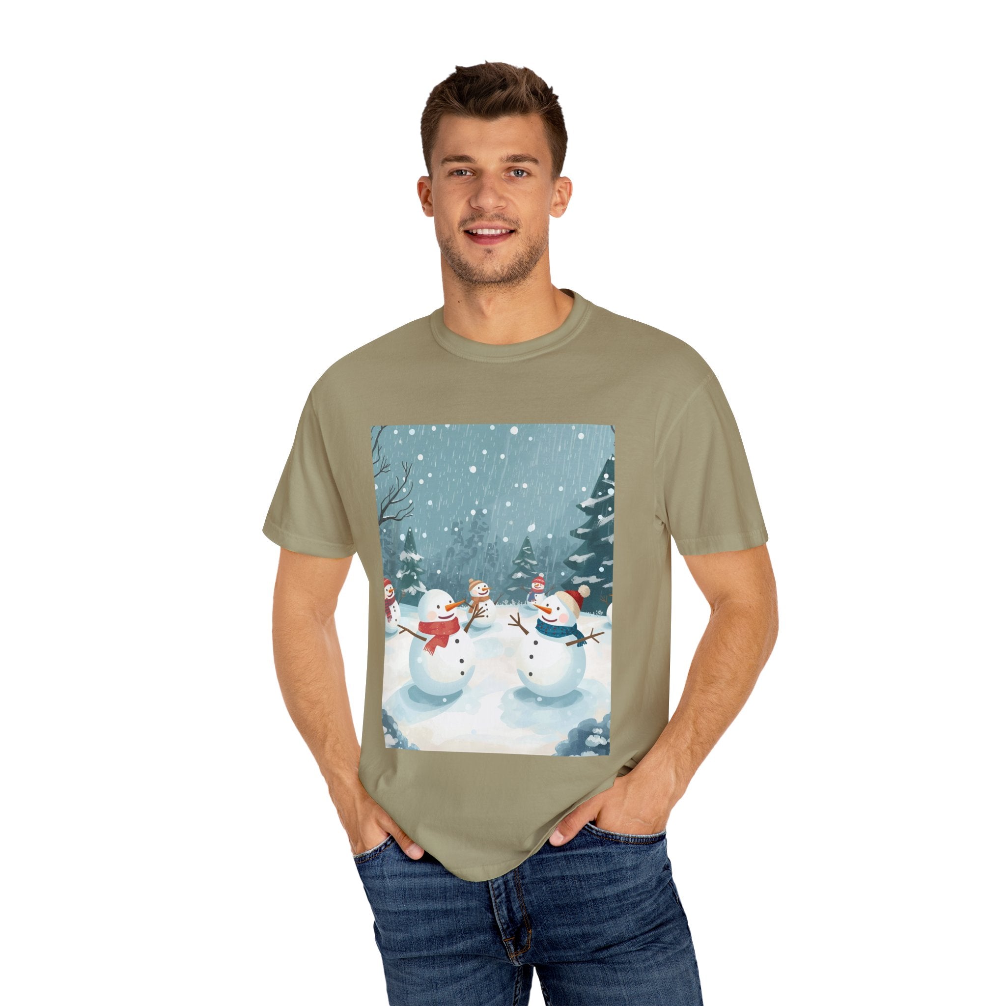 Festive Christmas Snowman Winter Wonderland T-shirt, Holiday Tee, Snowman Gift, Cozy Apparel, Unisex Christmas Shirt, Festive Winter Wear