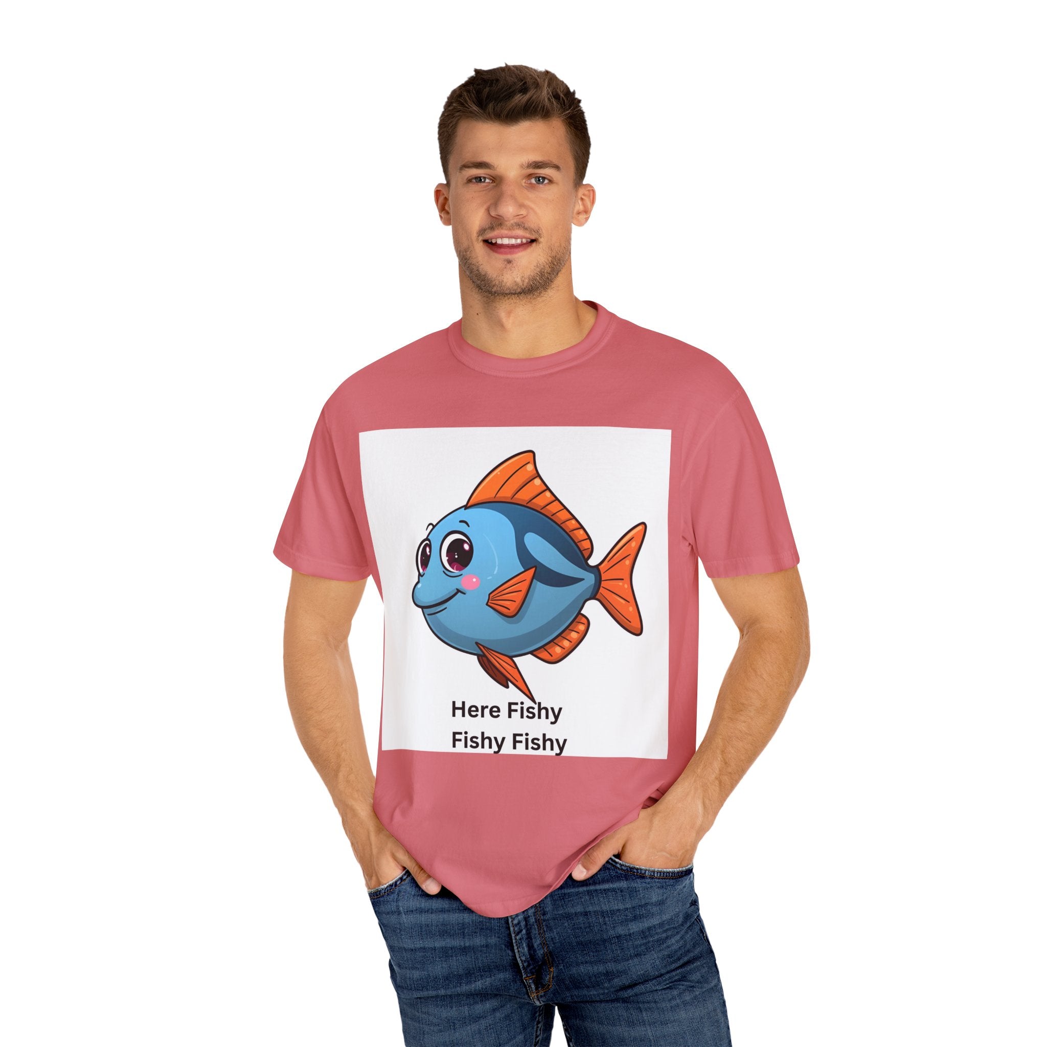 Here Fishy Fishy Fishy Unisex Garment-Dyed T-shirt