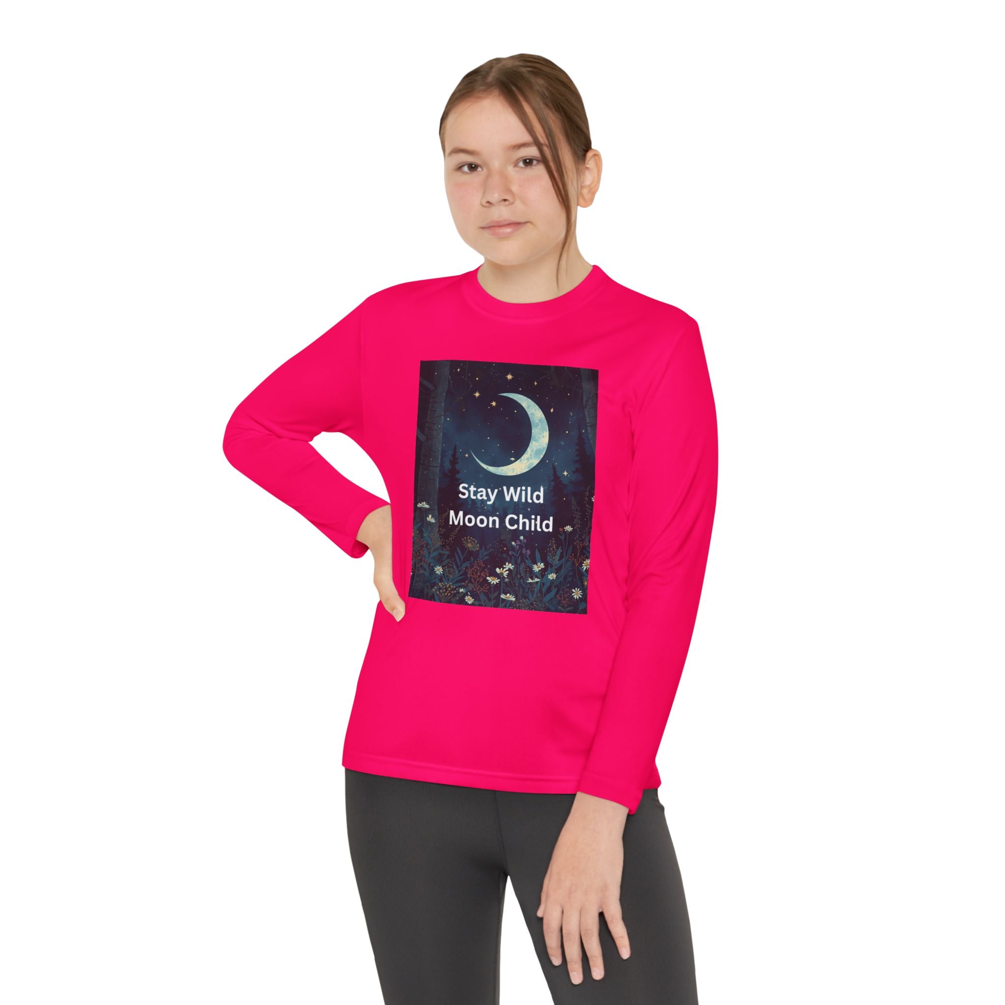 Stay Wild Moon Child Youth Long Sleeve Competitor Tee