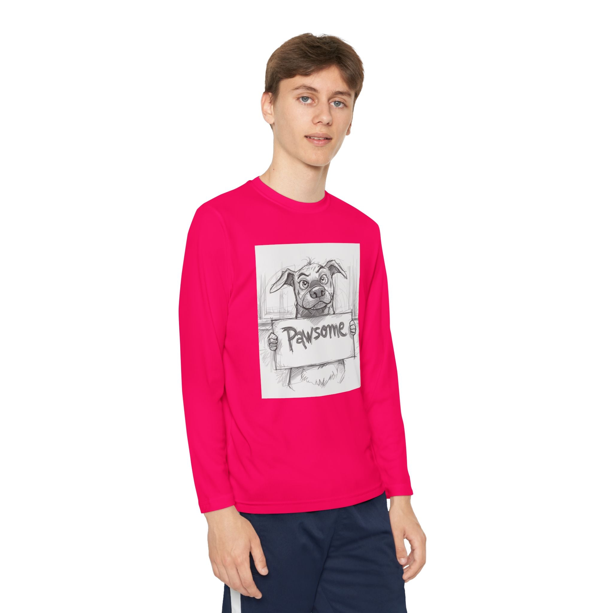 Pawsome Dog Youth Long Sleeve Competitor Tee