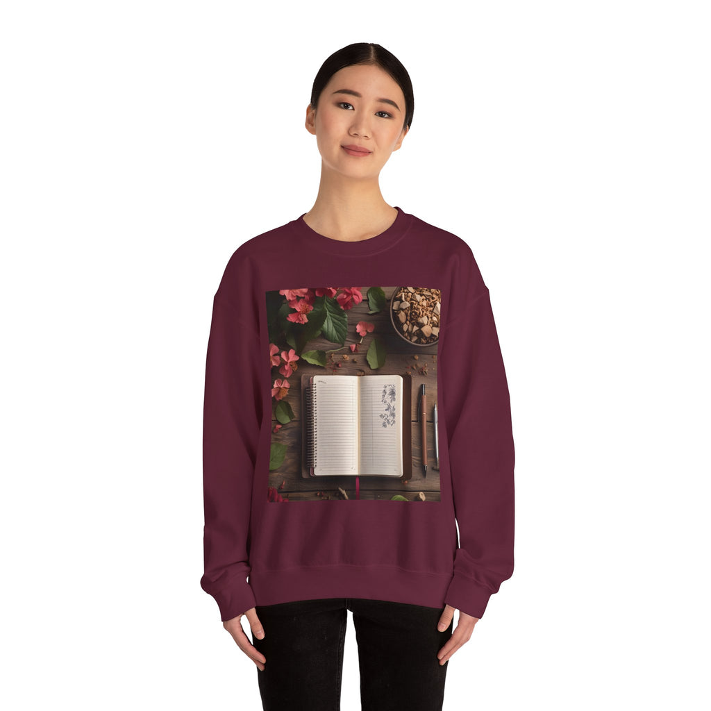 Floral Inspirational Sweatshirt | Cozy Crewneck for Writers, Nature Lovers, Journal Enthusiasts, Perfect Gift for Friends