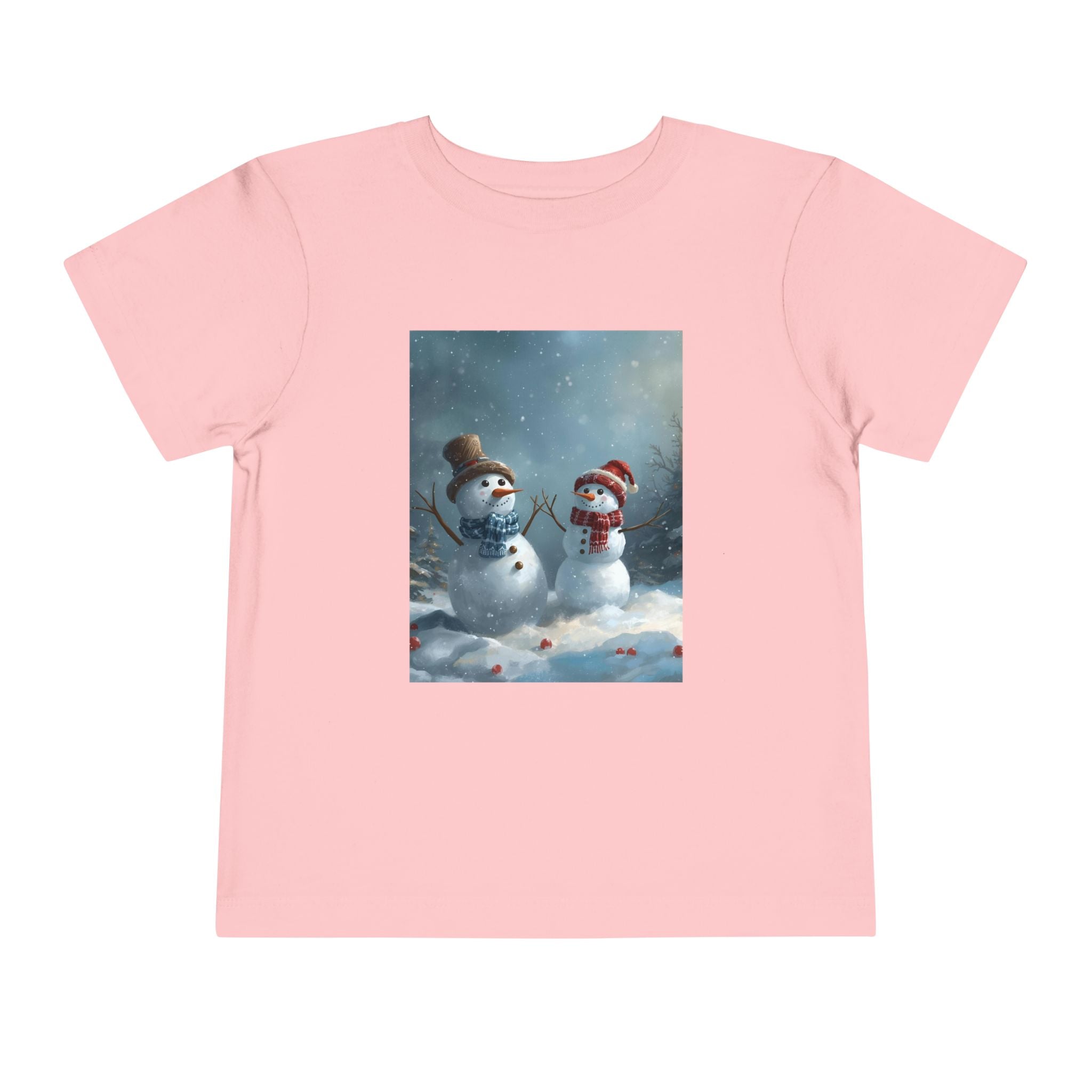 Toddler Christmas Snowman Winter Theme Tee, Cute Snowman Graphic Tee, Kids Short Sleeve Shirt, Holiday Outfit, Christmas Gift