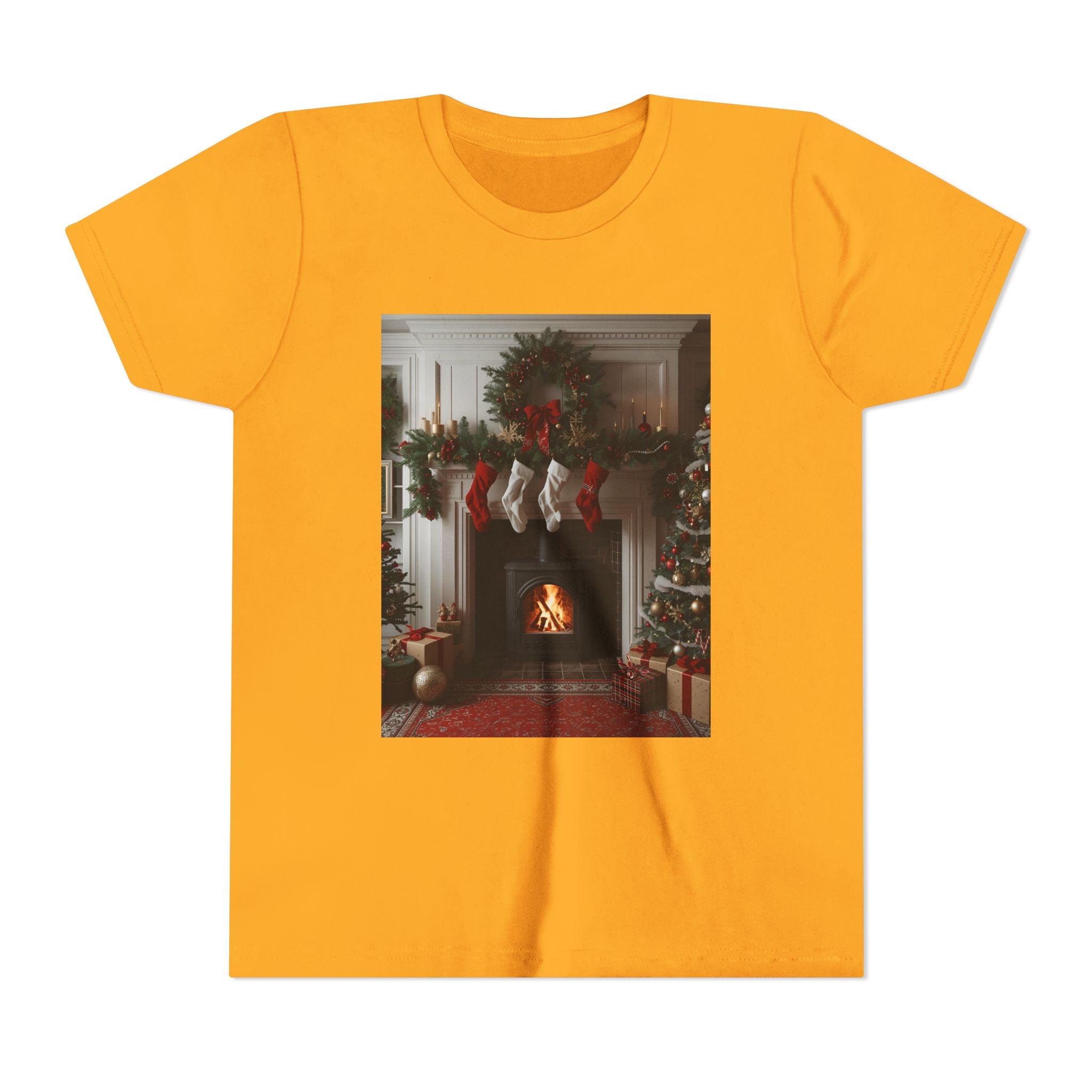 Cozy Christmas Youth Tee, Holiday Gift for Kids, Festive Short Sleeve Shirt, Winter Wear, Family Photos, Christmas Apparel