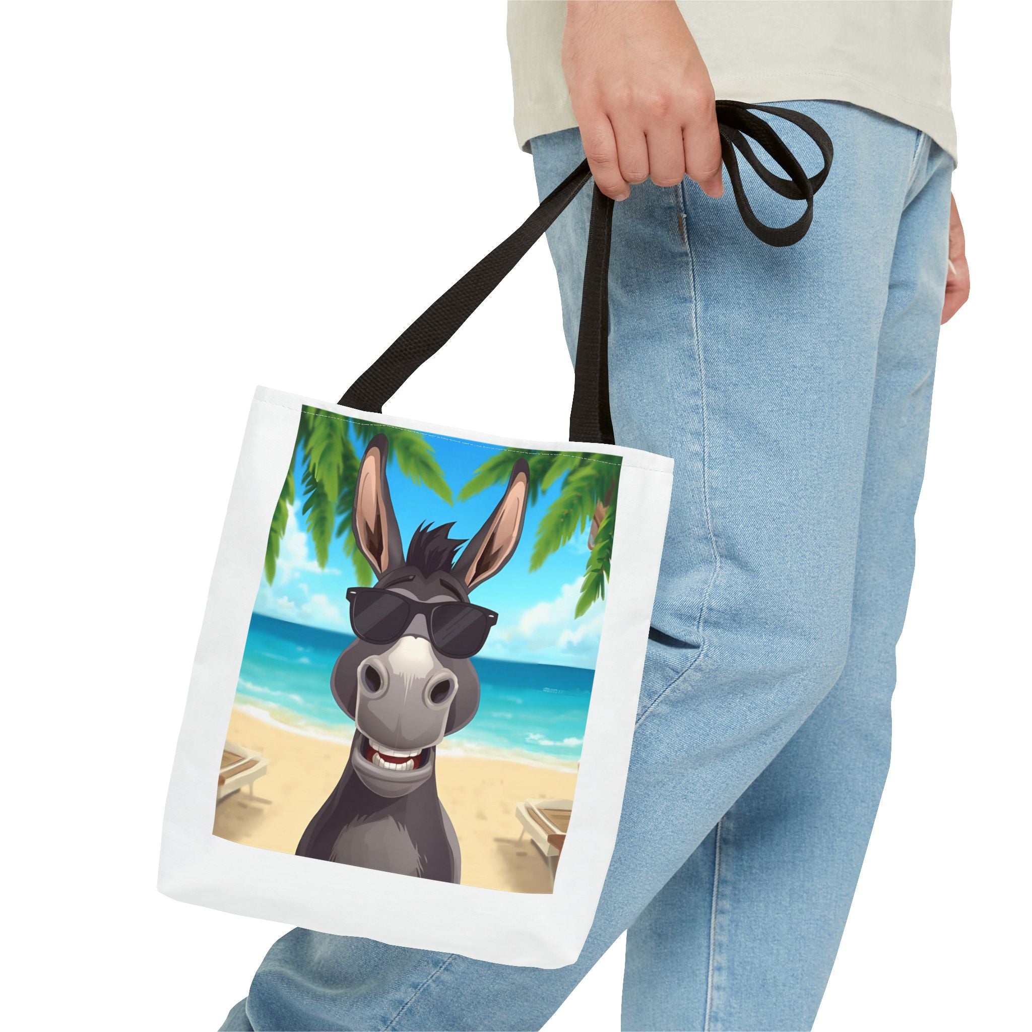 Chill Donkey Tote Bag, Beach Bag, Summer Accessory, Fun Animal Design, Gift for Animal Lovers, Eco-Friendly Shopping Bag