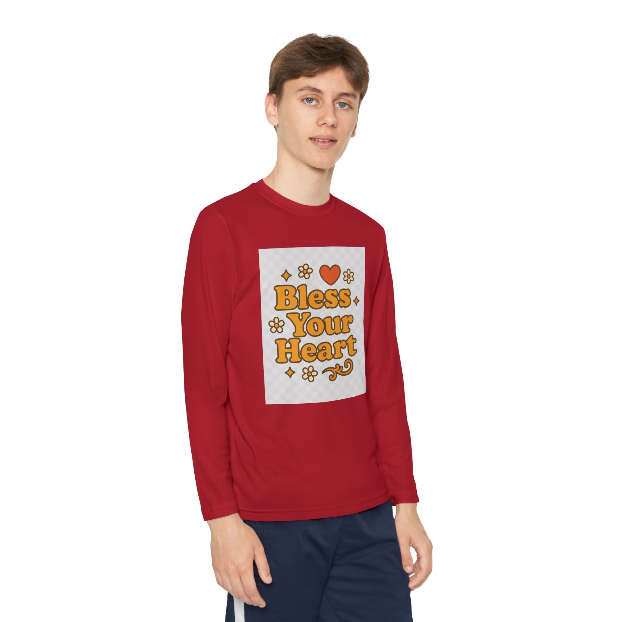 Bless Your Heart Youth Long Sleeve Competitor Tee