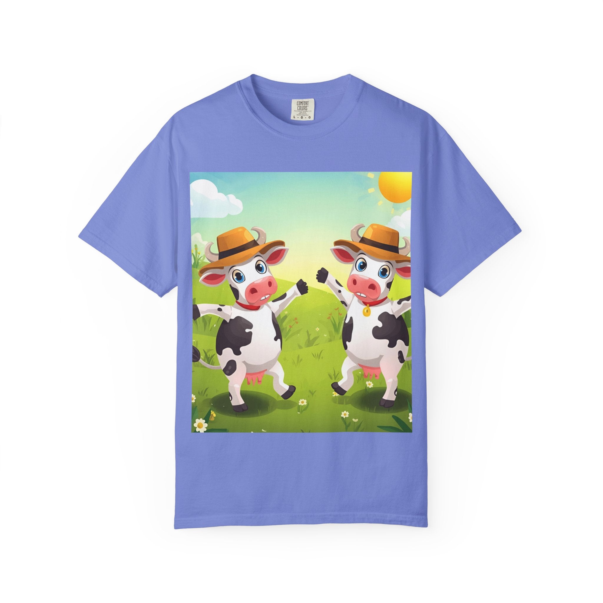 Cute Cow Fun Farm Unisex Garment-Dyed T-shirt