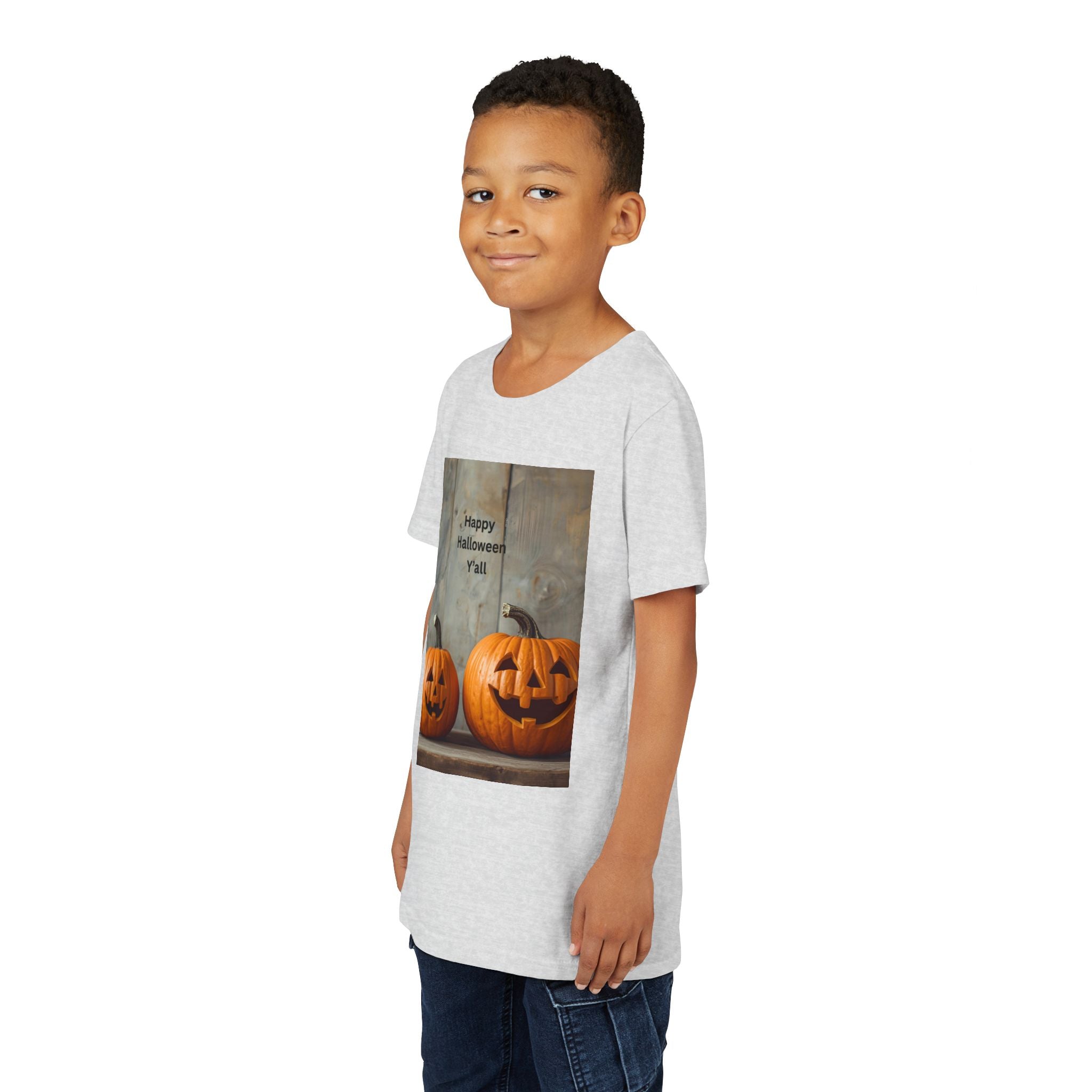 Halloween Pumpkin Youth Tee, Spooky Kids Shirt, Pumpkin Graphic Tee, Fall Celebration Gift, Trick or Treat Outfit