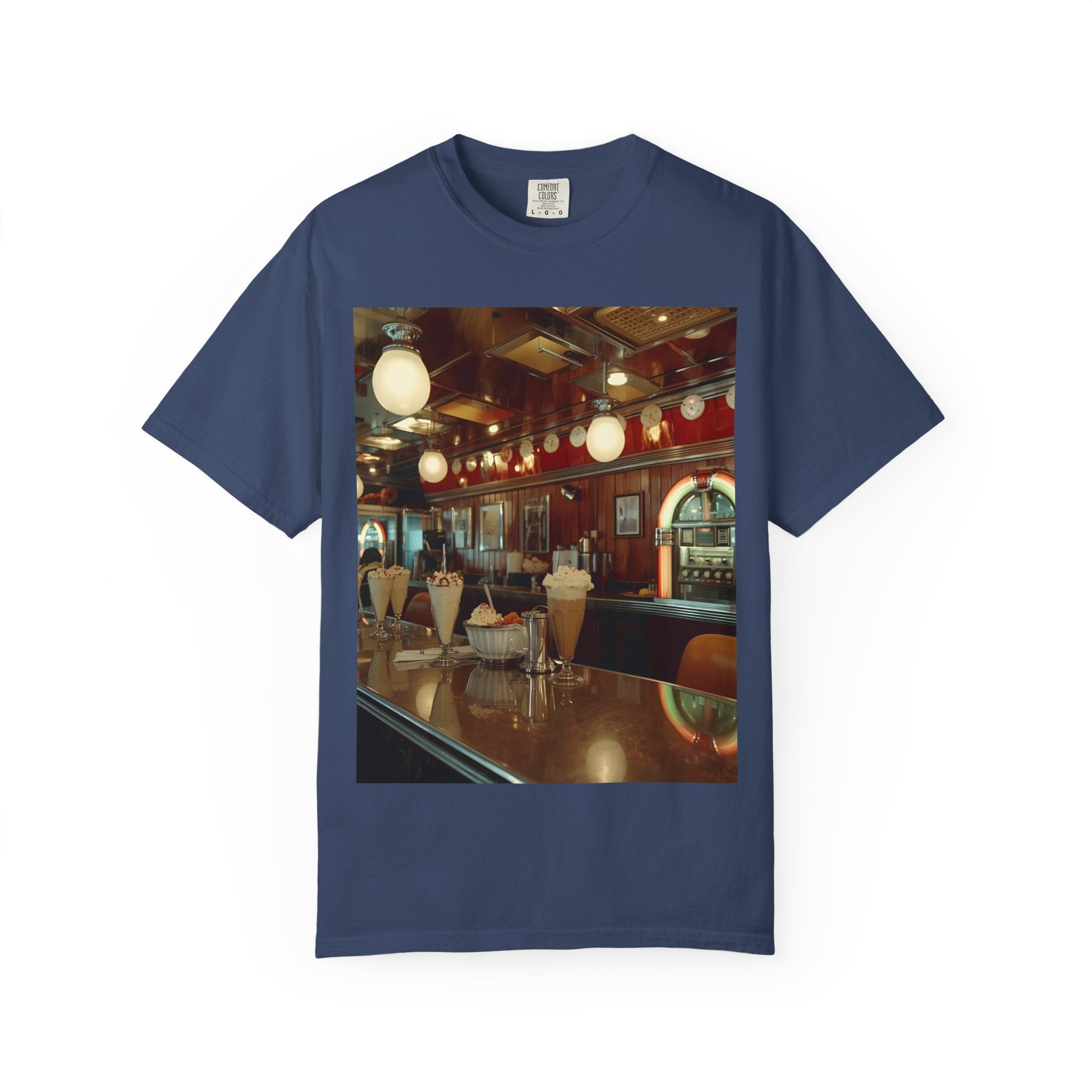 Cozy Cafe Vibe T-Shirt | Unisex Garment-Dyed Tee for Casual Outings, Vintage Style, Ice Cream Lovers, Retro Aesthetic, Everyday Wear