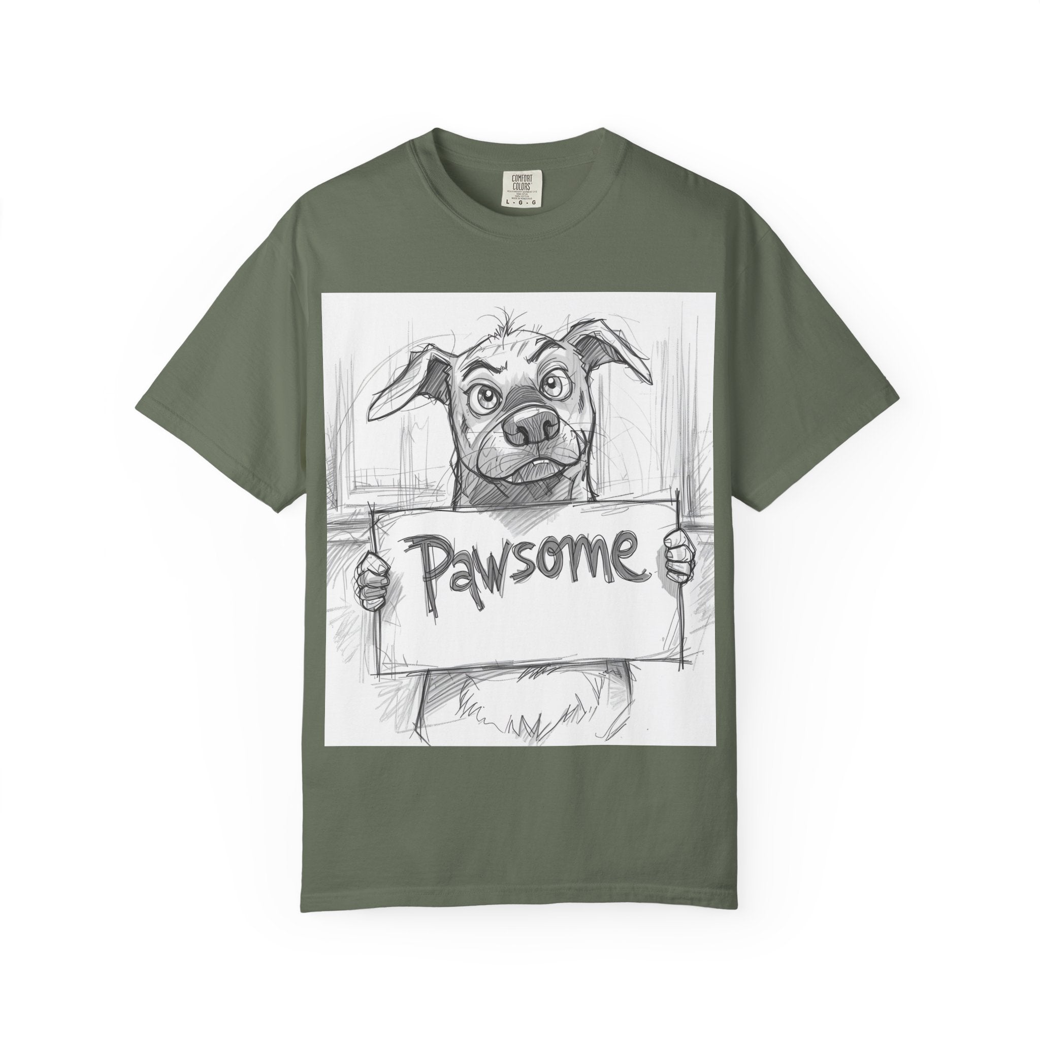 Pawsome Dog Lover T-shirt - Unisex Garment-Dyed Tee, Pet Owner Gift, Animal Lover Apparel, Funny Dog Shirt, Casual Wear