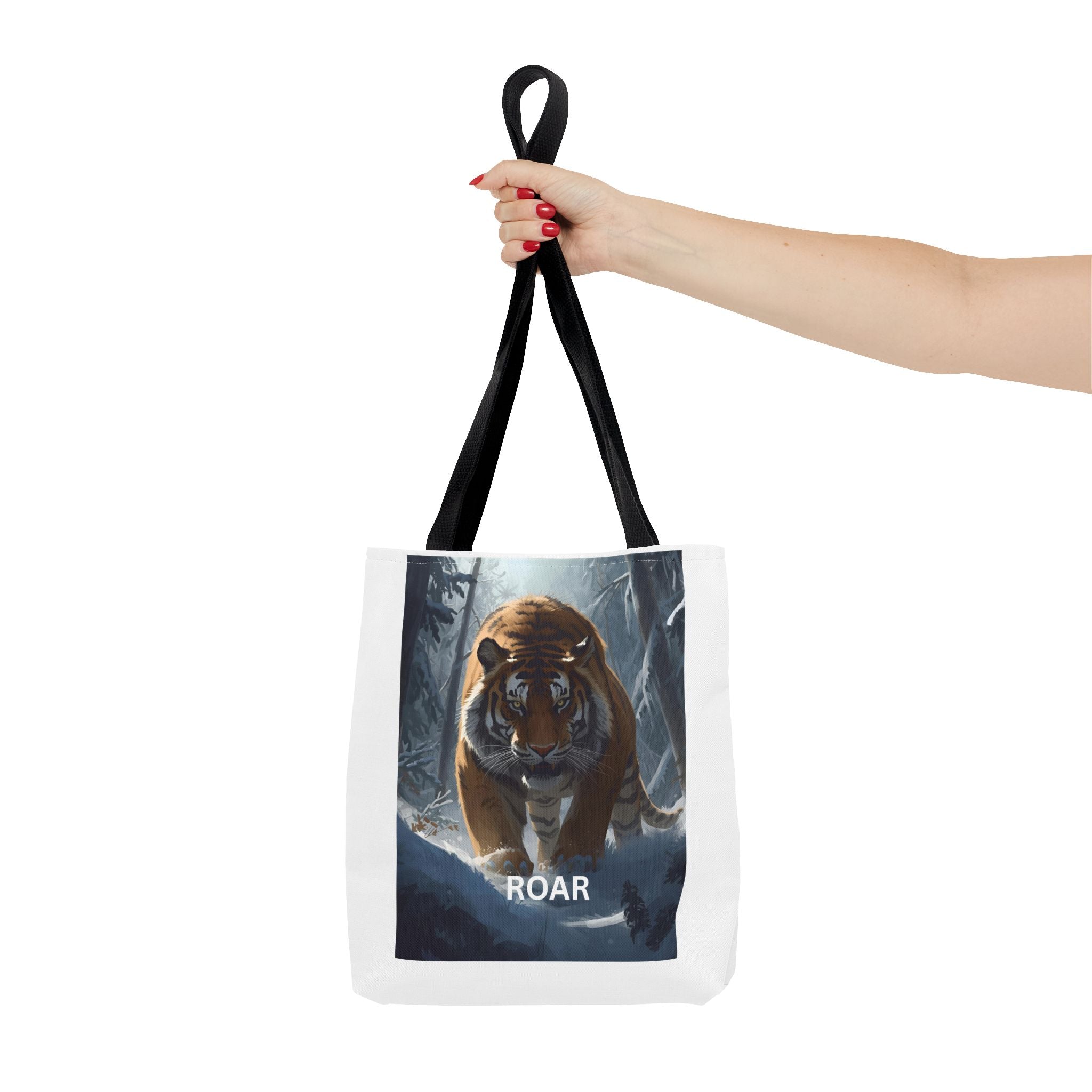 Majestic Tiger Snow Roar Tote Bag | Roar Wildlife Bag, Eco Friendly Tote, Animal Lover Gift, Stylish Shopping Bag, Nature-Theme Accessories