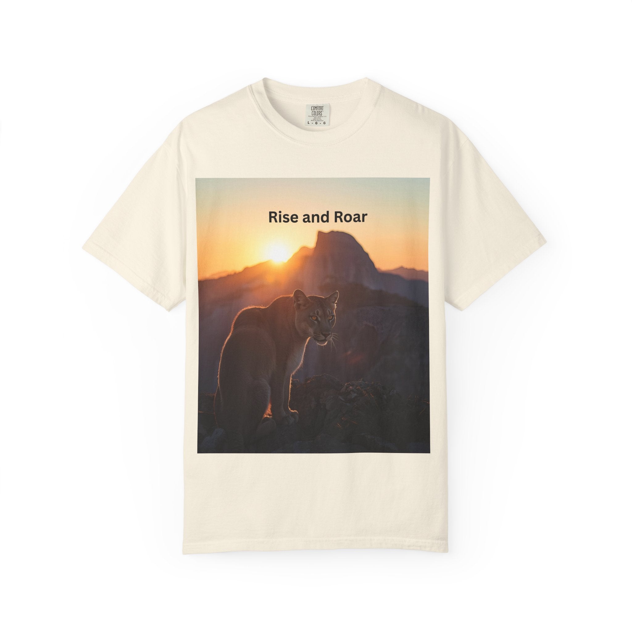 Unisex Nature-Inspired T-Shirt | "Rise and Roar" Graphic Tee, Outdoor Apparel, Gift for Adventurers, Wilderness Lovers, Motivational Shirt