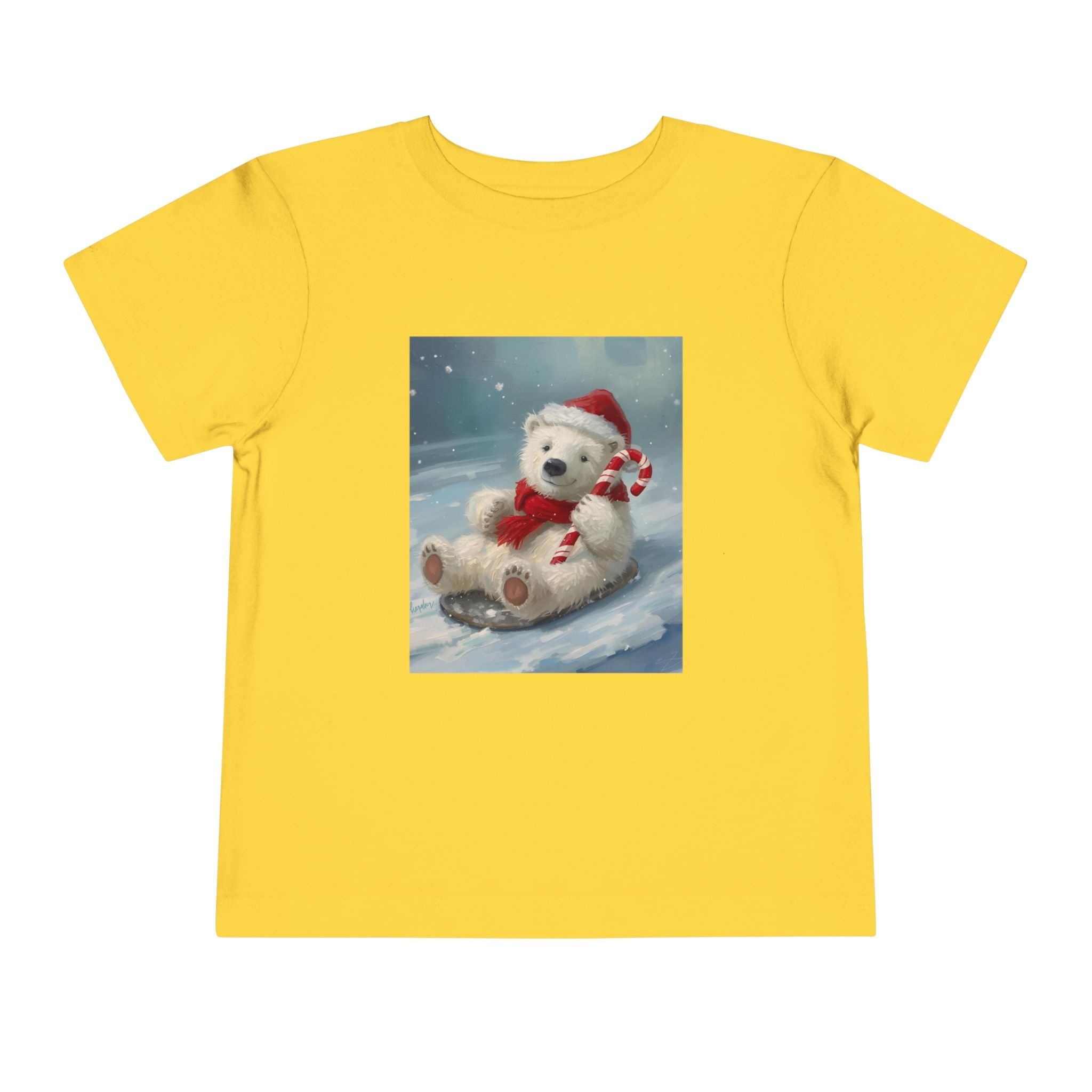 Cute Christmas Bear Toddler Short Sleeve Tee