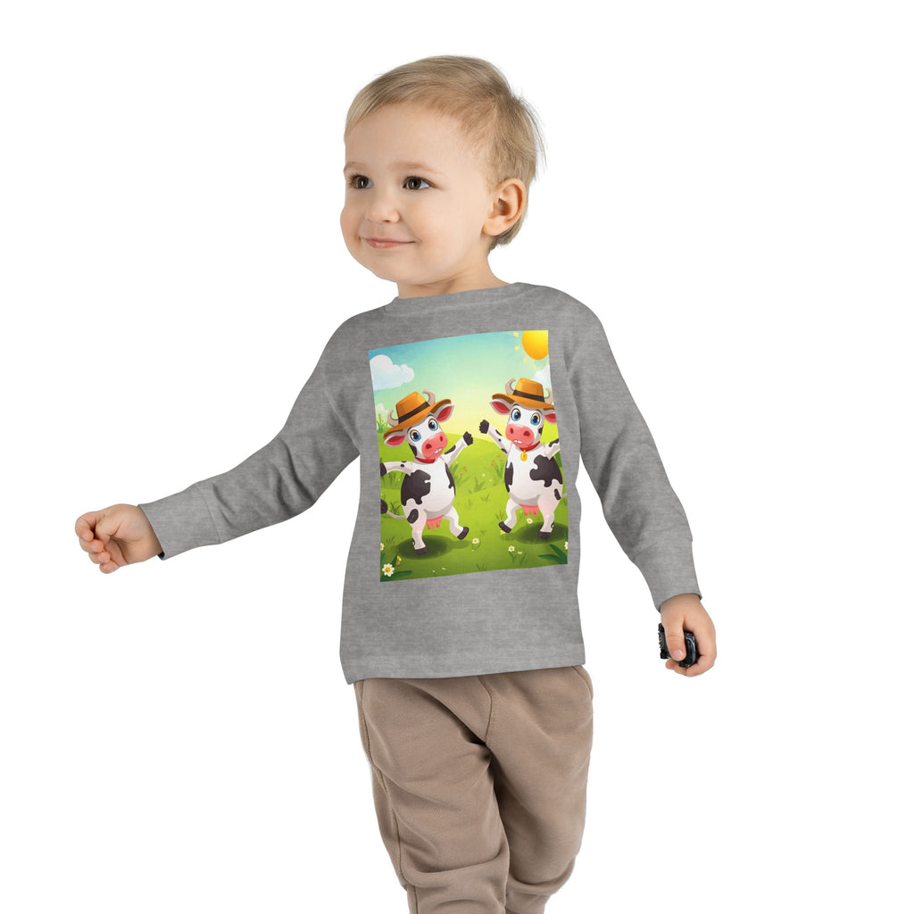Cute Cows Farm Fun Toddler Long Sleeve Tee