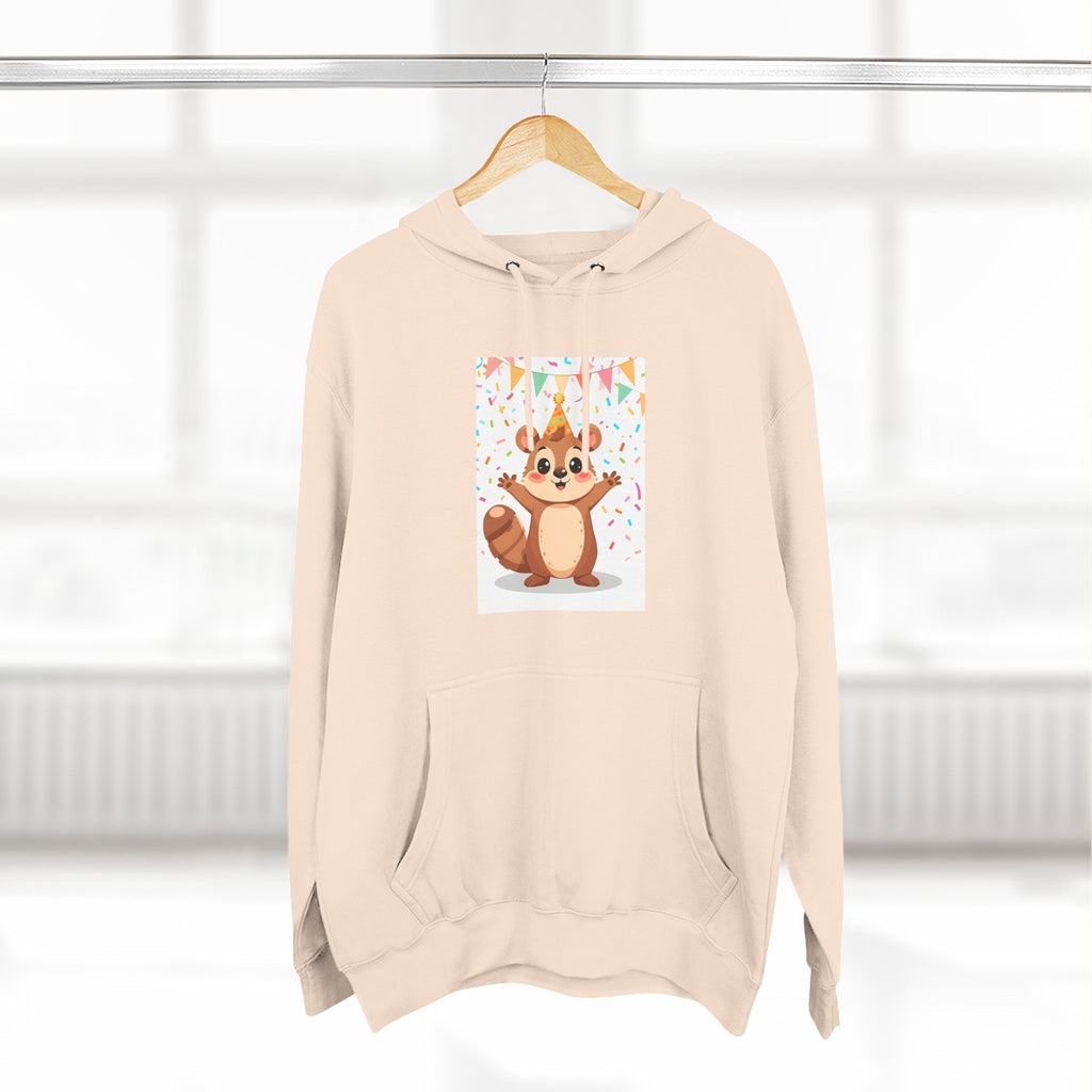 Party Animal With Squirl Three-Panel Fleece Hoodie