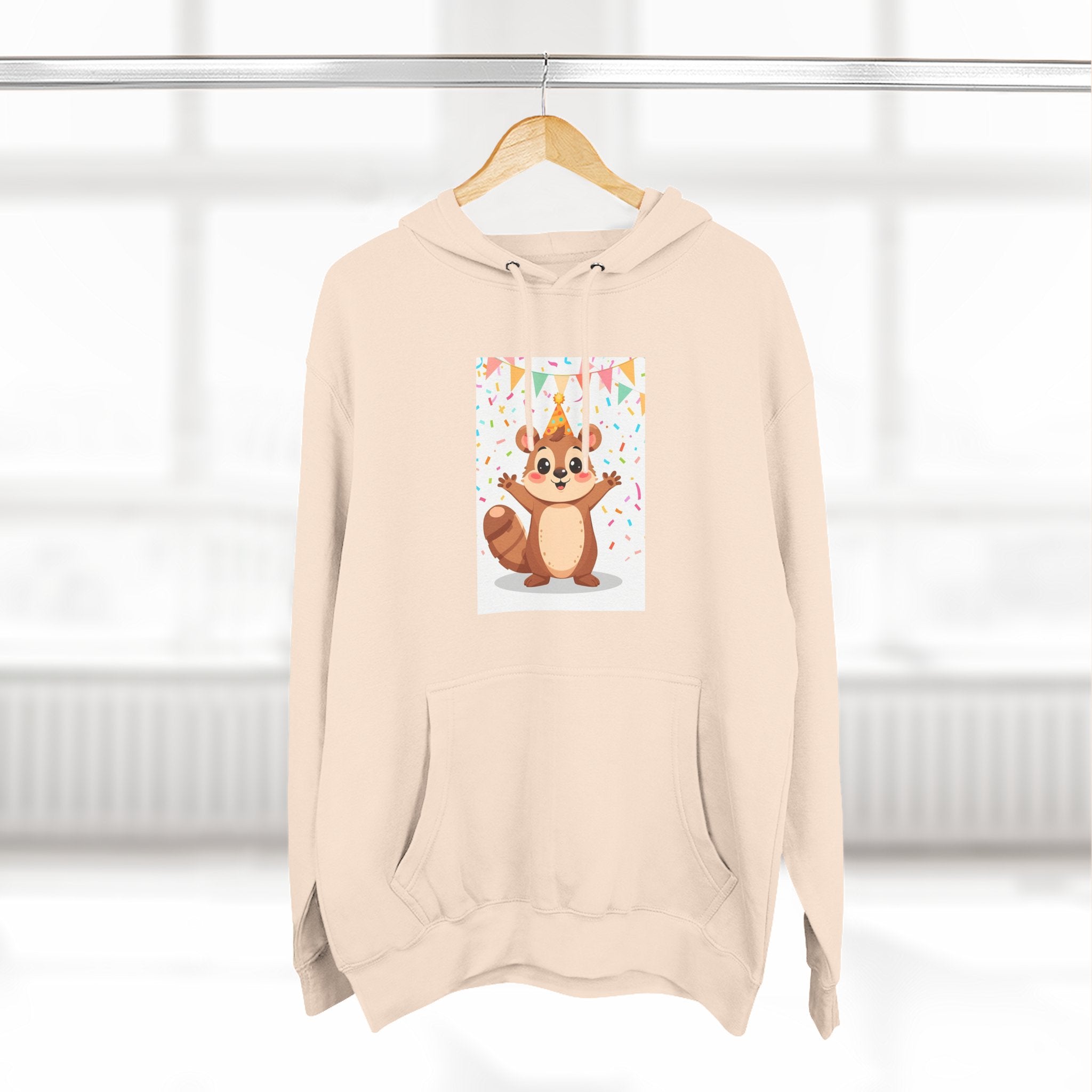 Party Animal With Squirl Three-Panel Fleece Hoodie