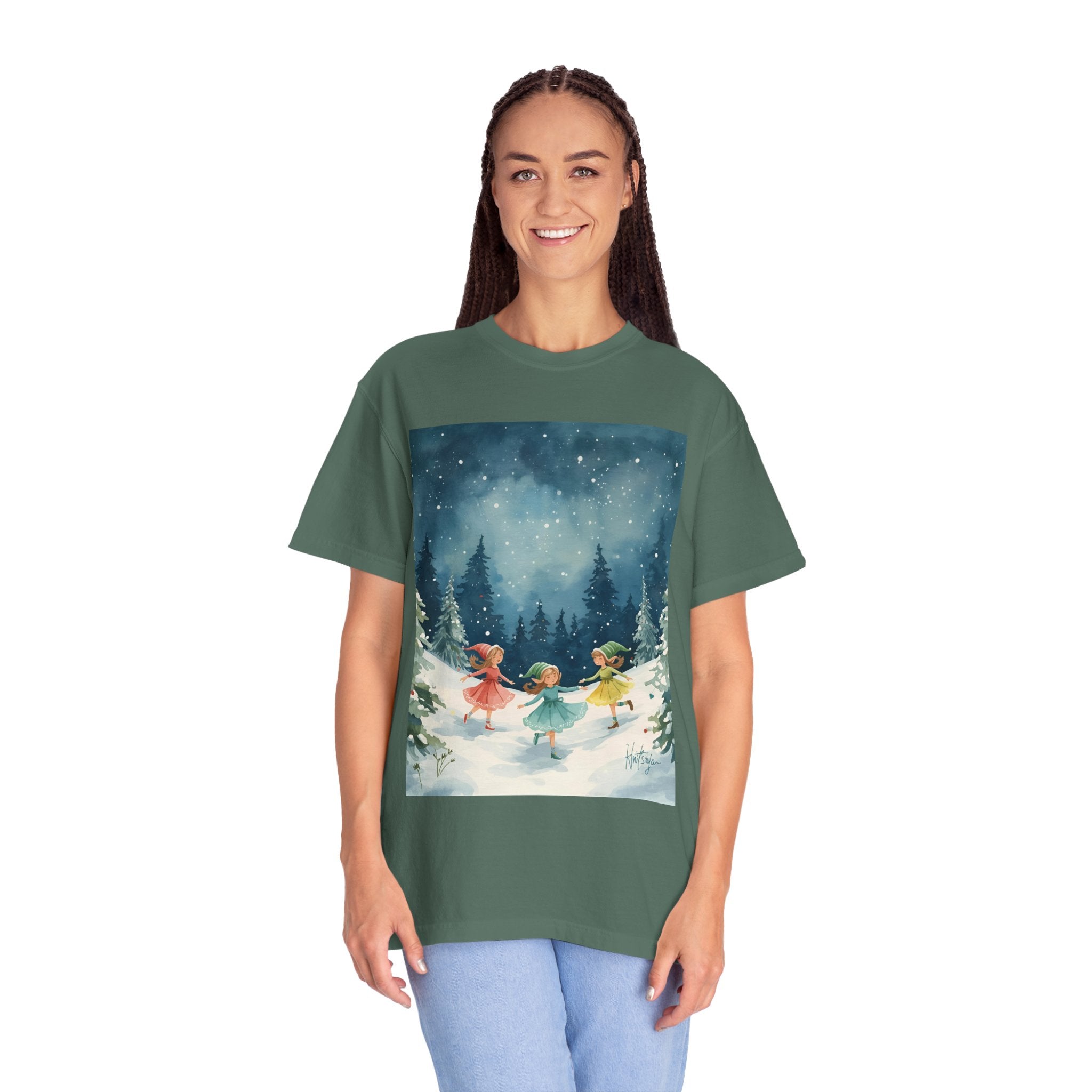 Whimsical Winter T-Shirt, Cozy Graphic Tee, Holiday Apparel, Gift for Her, Seasonal Fashion, Unisex Tee