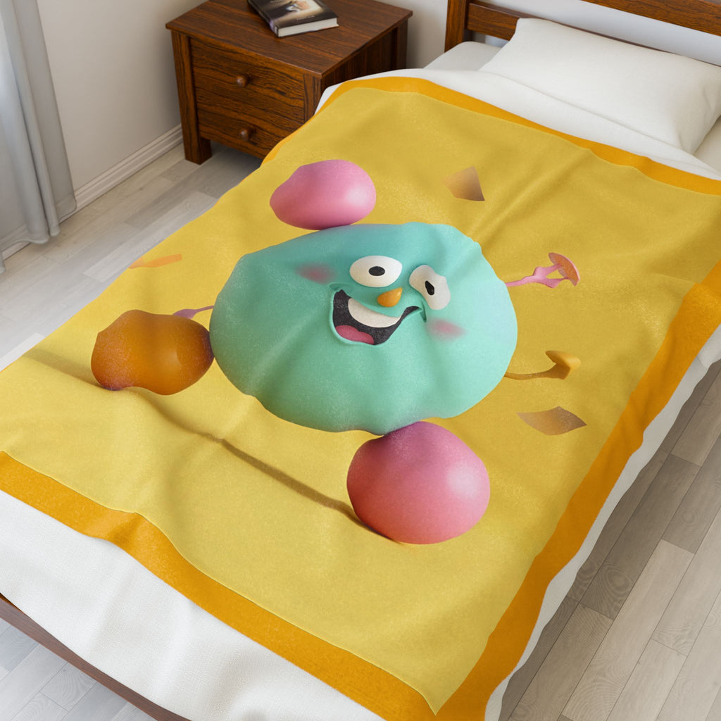 Cute Ball Funny Face Velveteen Plush Blanket