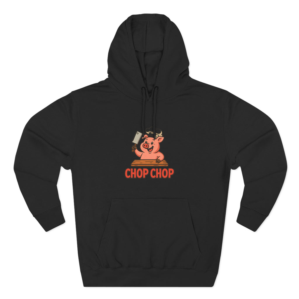 Cute Chef Pig Fleece Hoodie, Comfortable Fall Wear, Gift for Foodies, Kitchen Lovers, Funny Cooking Sweatshirt