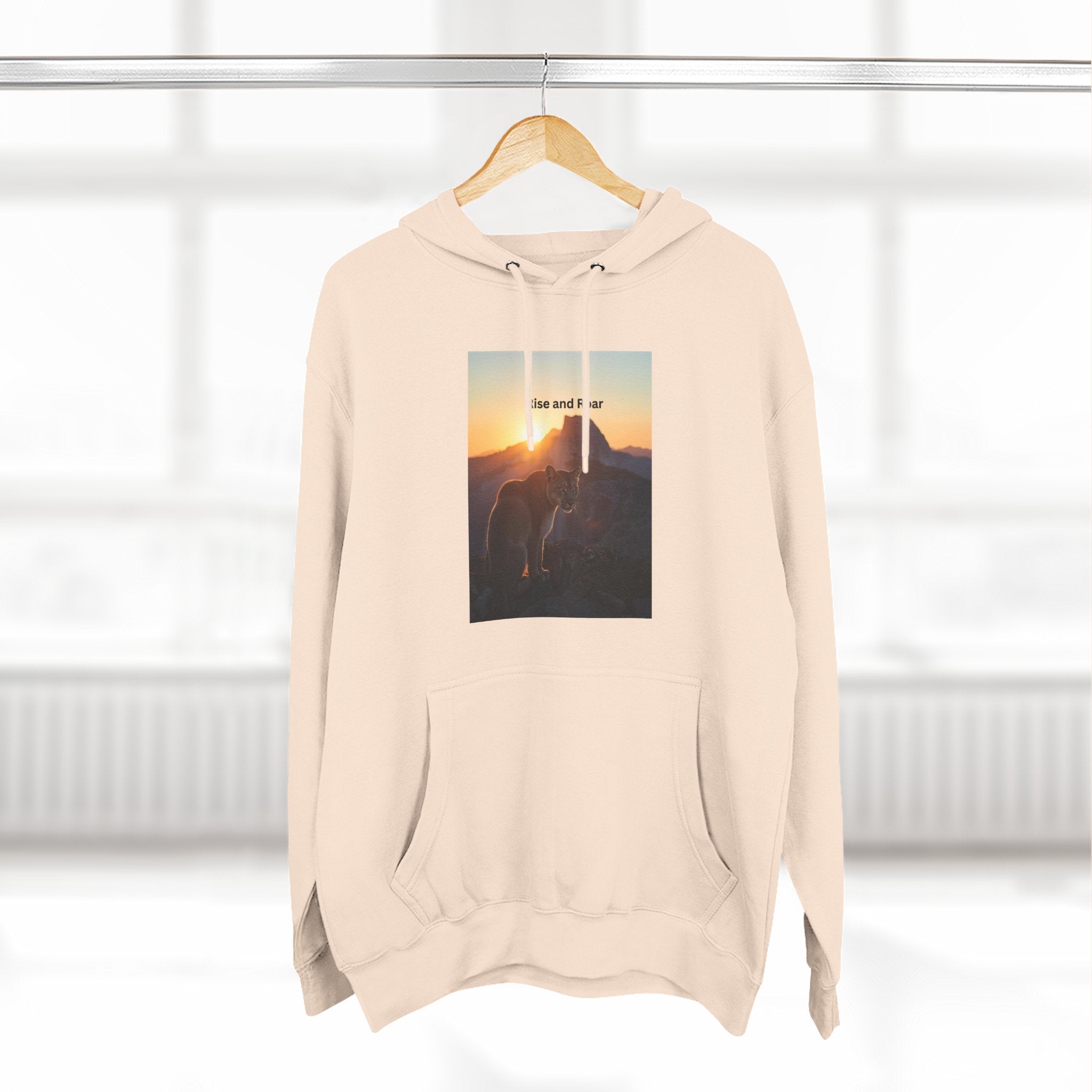 Rise And Roar Sunset Adventure Fleece Hoodie, Cozy Outdoor Hoodie, Travel Apparel, Nature Lover Gift, Comfortable Sweatshirt, Perfect for Bonfires