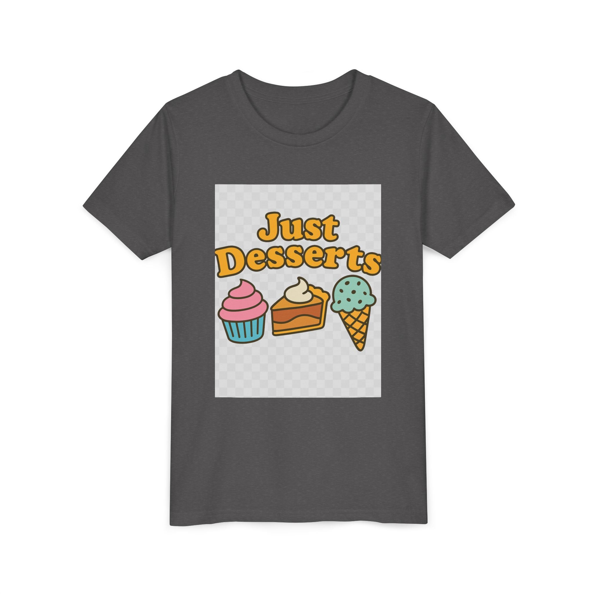 Youth Short Sleeve Tee - Just Desserts Ice Cream and Cupcake Graphic T-Shirt