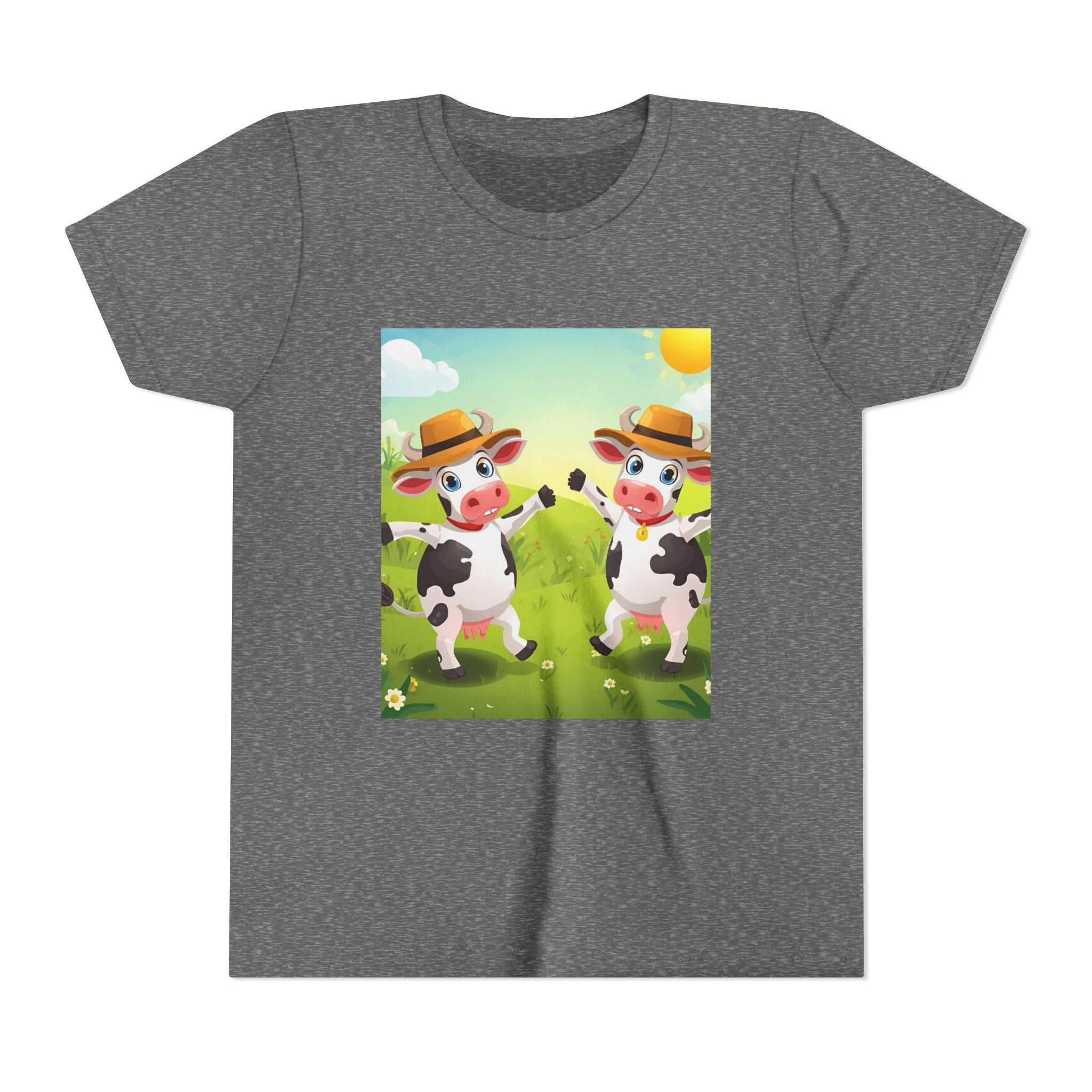 Cute Cow Fun Farm Youth Short Sleeve Tee