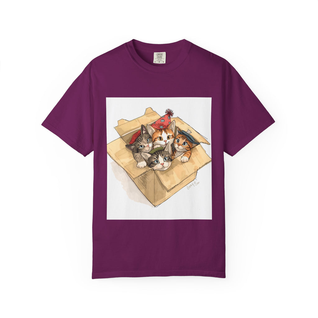 Cute Kittens In Box Unisex Garment-Dyed T-shirt
