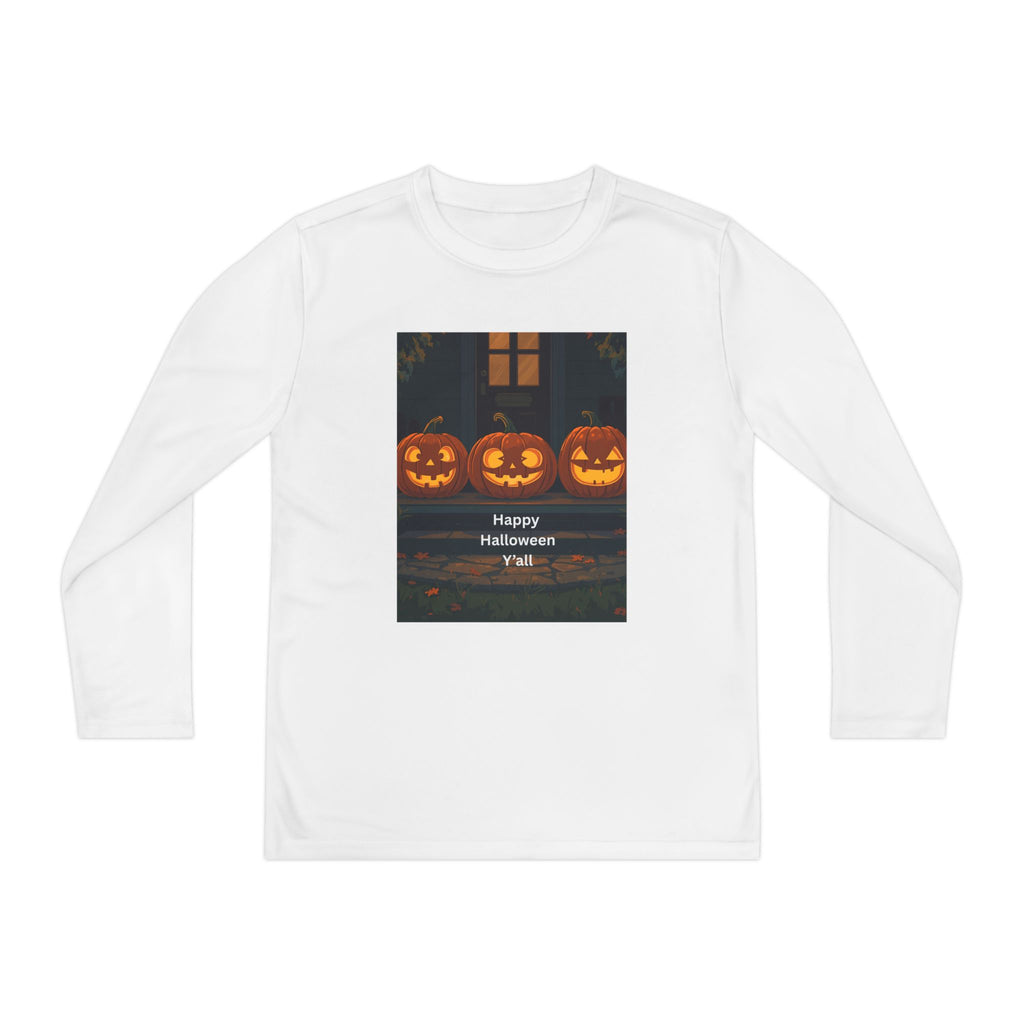 Halloween Pumpkin Youth Long Sleeve Competitor Tee