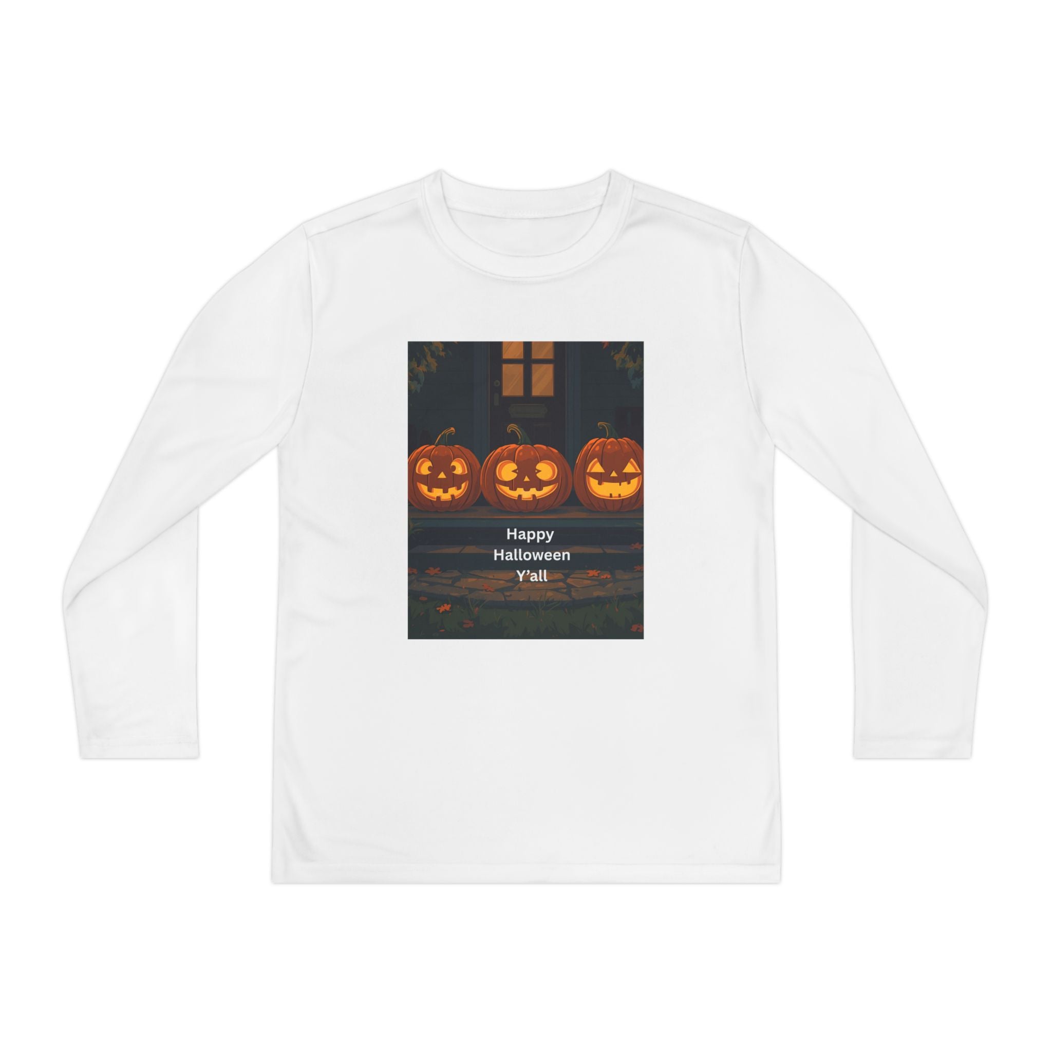 Halloween Pumpkin Youth Long Sleeve Competitor Tee