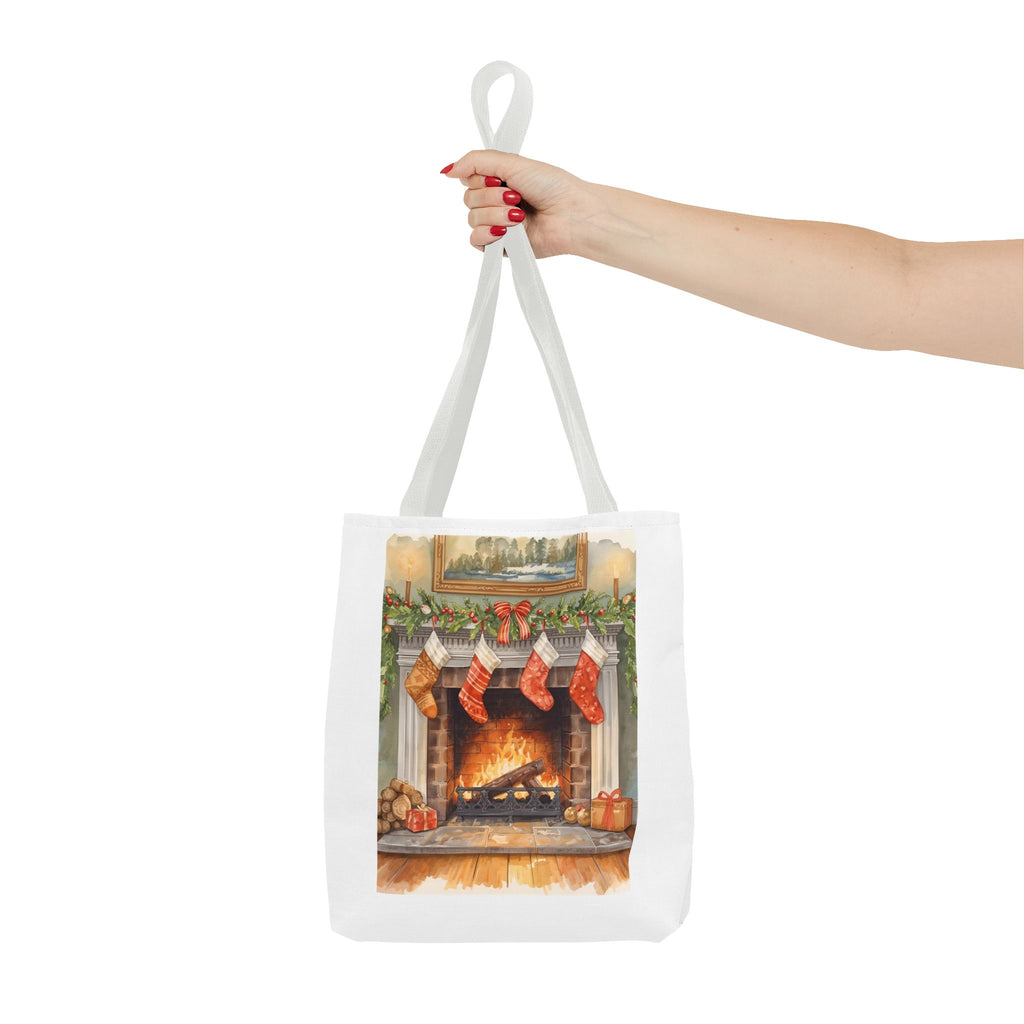 Christmas Stocking Fireplace Tote Bag (AOP)
