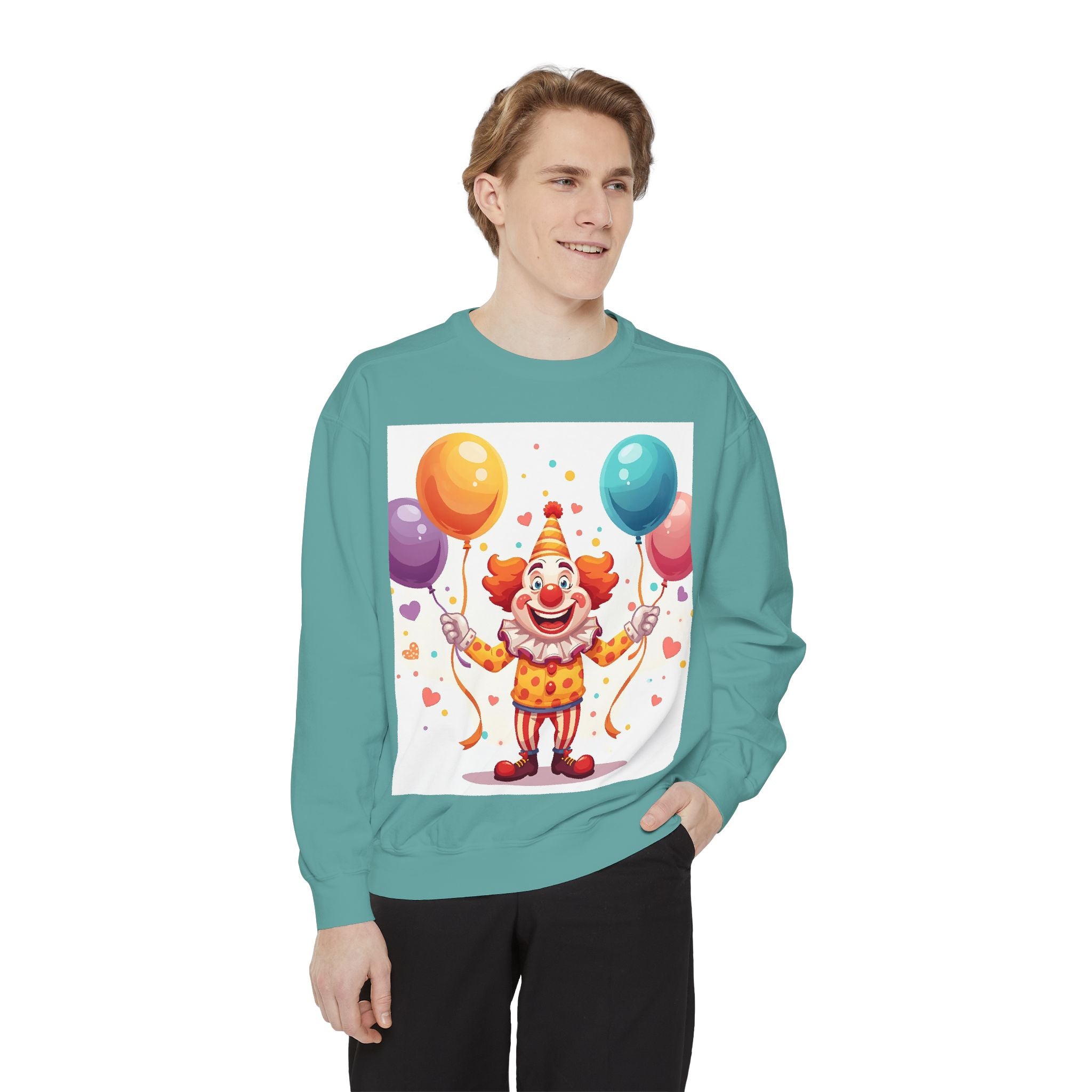Funny Clown Unisex Garment-Dyed Sweatshirt