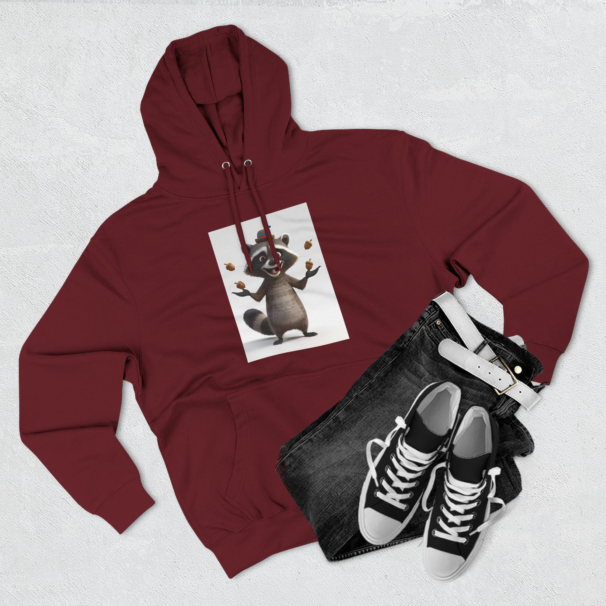 Raccoon Three-Panel Fleece Hoodie