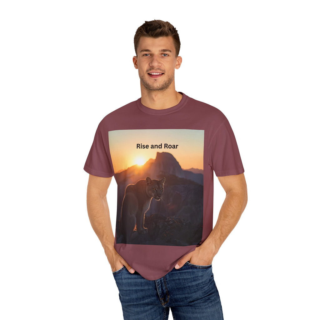 Rise And Roar Sunrise Mountain Lion T-Shirt, Rise and Roar Tee, Unisex Cotton Shirt, Graphic Tee for Nature Lovers, Adventure Apparel, Gifts for [...]