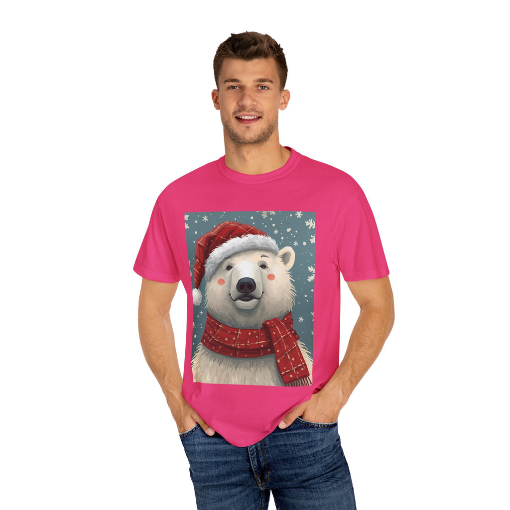 Festive Polar Bear T-Shirt, Christmas Tee, Winter Apparel, Holiday Shirt, Gift Idea, Unisex Graphic Tee