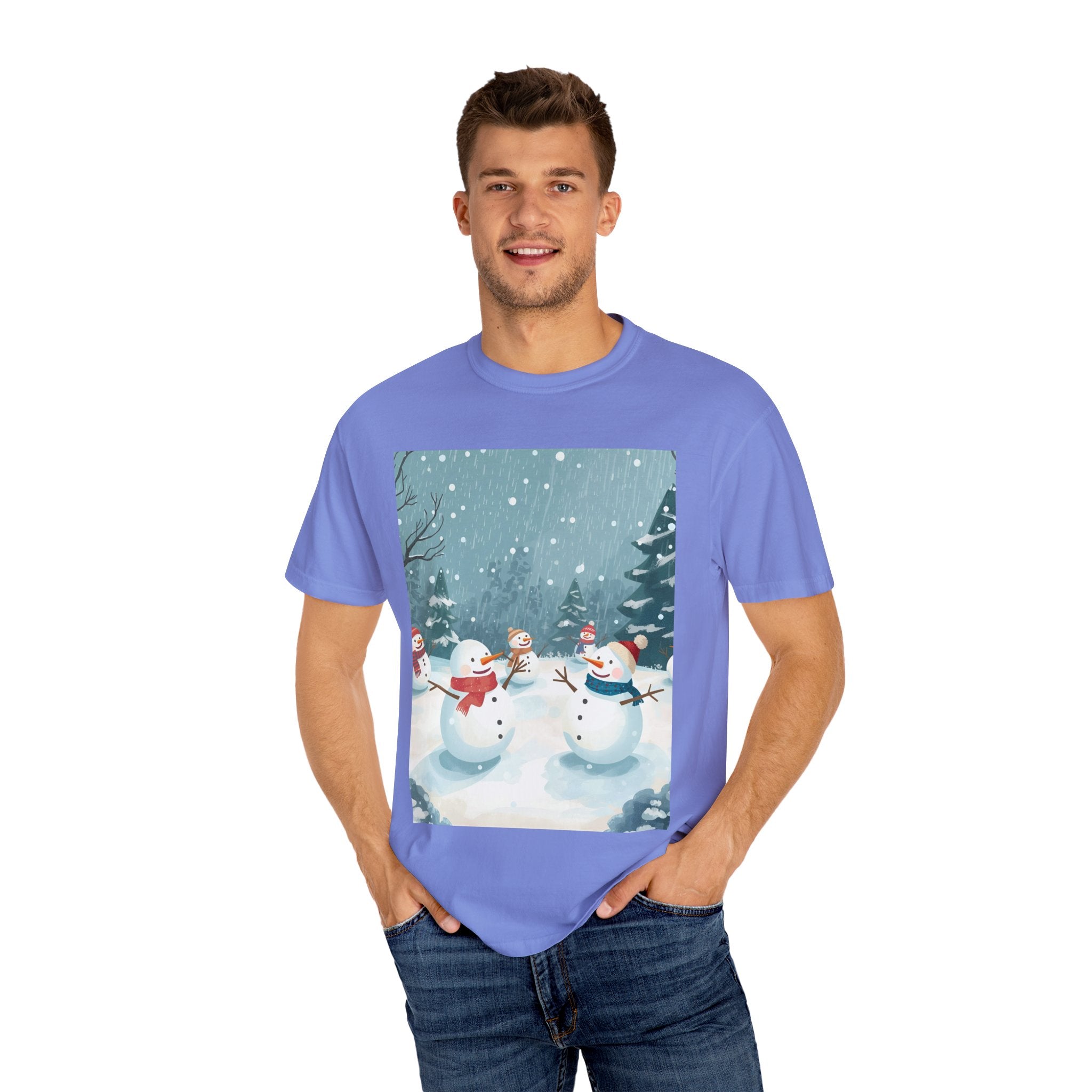 Festive Christmas Winter Wonderland Snowman T-shirt | Holiday Tee, Christmas Apparel, Gift for Him/Her, Graphic Shirt, Seasonal Fashion