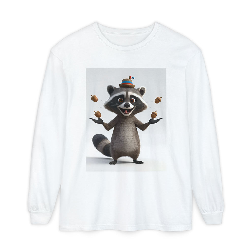 Raccoon Unisex Garment-dyed Long Sleeve T-Shirt
