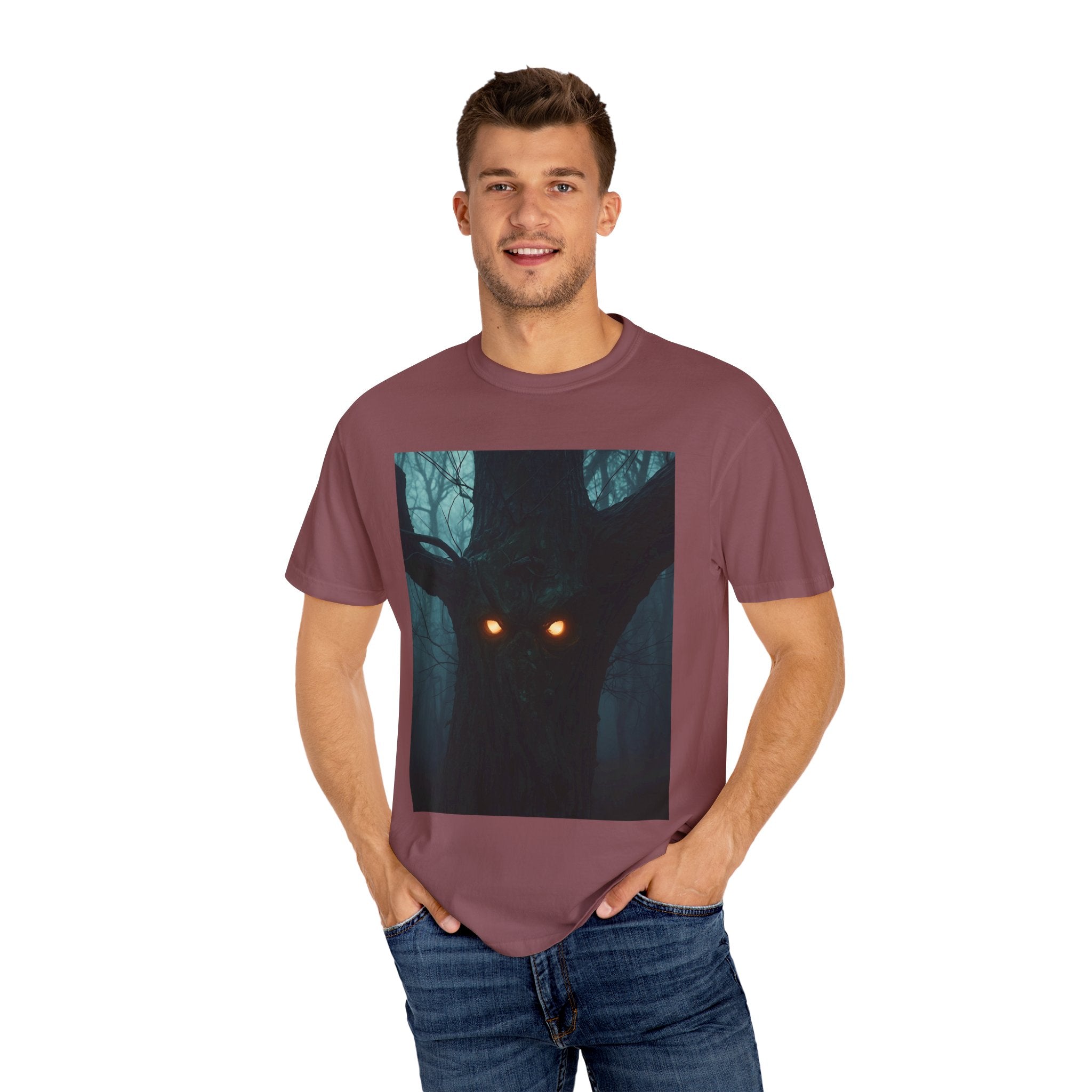 Spooky Forest Creature Unisex T-Shirt, Casual Wear, Gift for Nature Lovers, Halloween Apparel, Trendy Graphic Tee